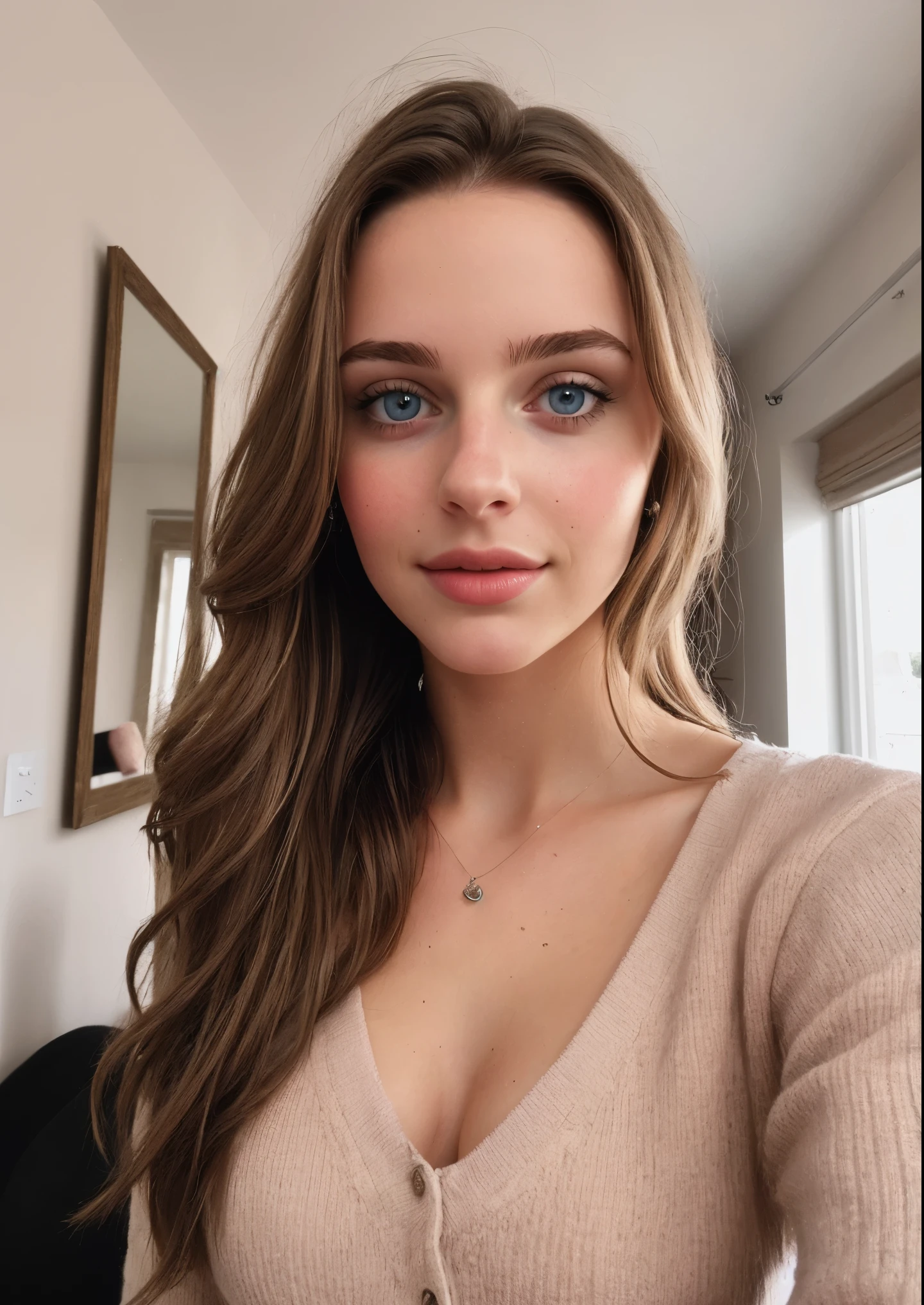 a selfie of a pretty young woman, taken with iphone camera