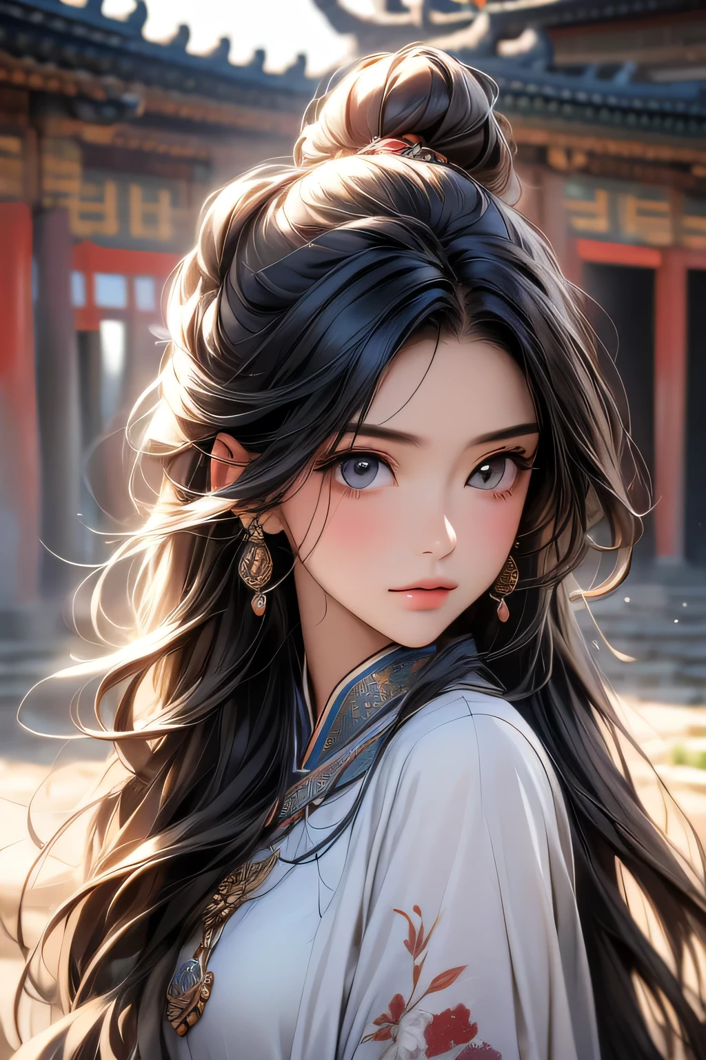 black hair, One girl, Beautiful Face, Beautiful Eyes,length_hair, alone, jewelry, ancient art, Chinese, break, Washile,Washile,Washile,Washile,Washile,Washile,Washile,Washile,Washile,Washile,Washile,Washile,Washile,Washile,Washile, Washile,Washile,Washile,Washil, (Upper body portrait)