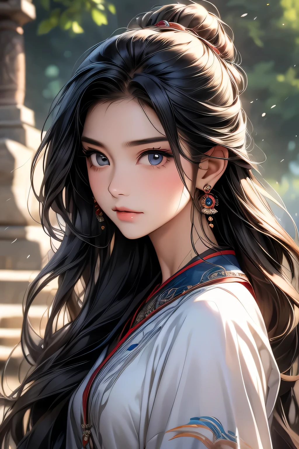 black hair, One girl, Beautiful Face, Beautiful Eyes,length_hair, alone, jewelry, ancient art, Chinese, break, Washile,Washile,Washile,Washile,Washile,Washile,Washile,Washile,Washile,Washile,Washile,Washile,Washile,Washile,Washile, Washile,Washile,Washile,Washil, (Upper body portrait)