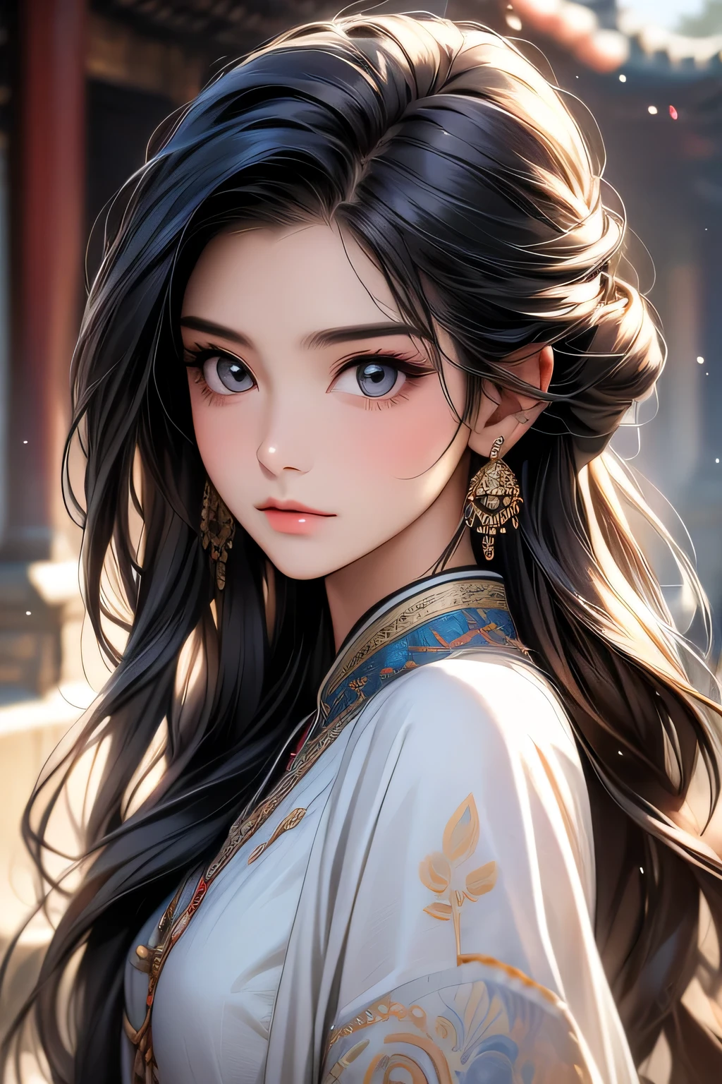 black hair, One girl, Beautiful Face, Beautiful Eyes,length_hair, alone, jewelry, ancient art, Chinese, break, Washile,Washile,Washile,Washile,Washile,Washile,Washile,Washile,Washile,Washile,Washile,Washile,Washile,Washile,Washile, Washile,Washile,Washile,Washil, (Upper body portrait)