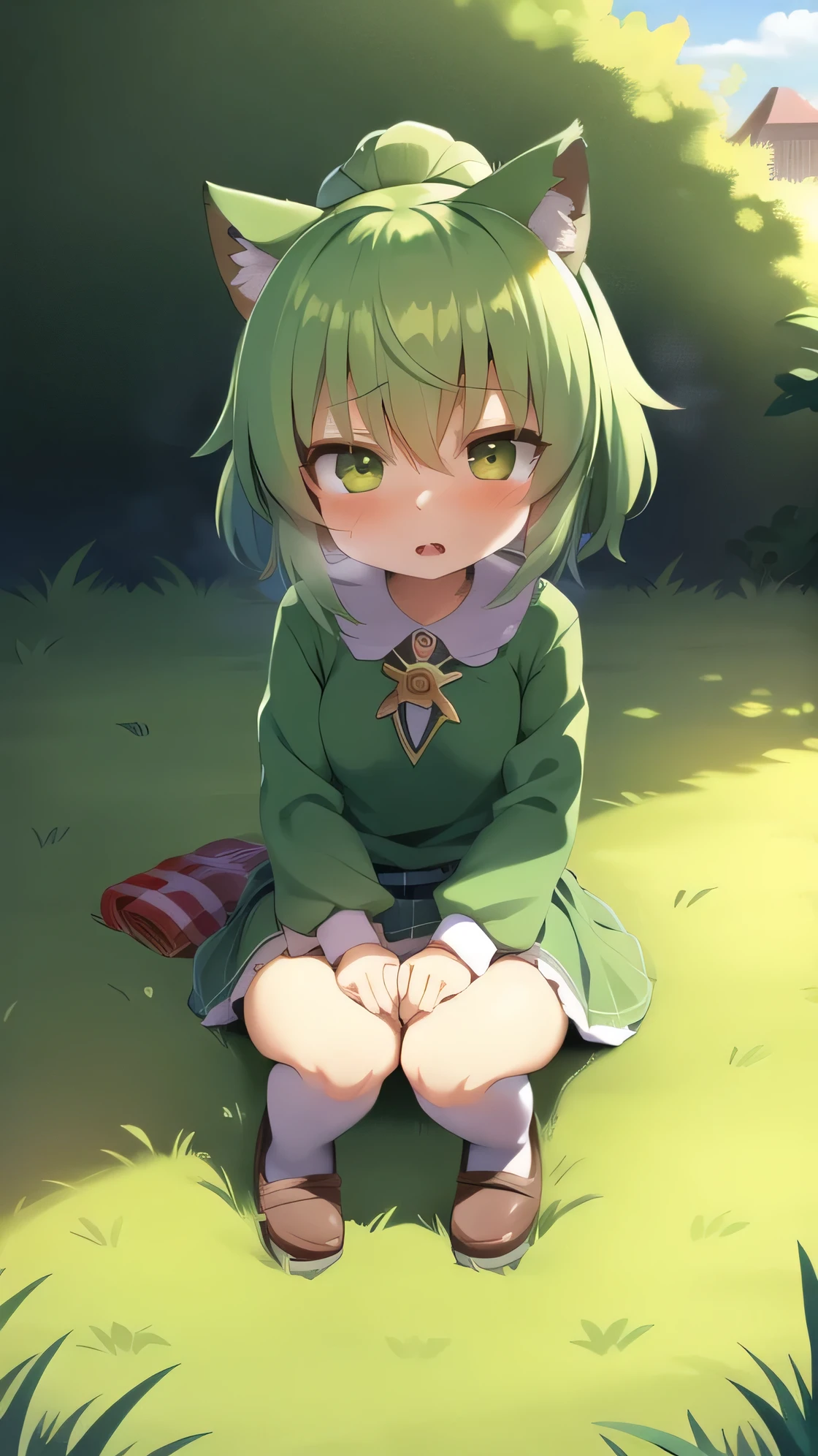 grass,anime,kawaii,small femalef,emale,cute,