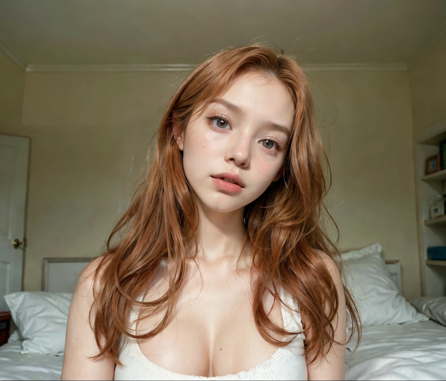 (best quality,4k,8k,highres,masterpiece:1.2), ultra-detailed, (realistic,photorealistic,photo-realistic:1.37), portraits, vivid colors, red color tone, studio lighting, a girl with long pink hair posing for a photo, 18 years old, smooth and red skin, Anna Nikolanova aka Newmilky, pink hair, Amouranth, with pale skin, natural soft pale skin, brown eyes, Korean girlfriend, Yelena Belova, , girl, Portrait of Sophie Mudd,