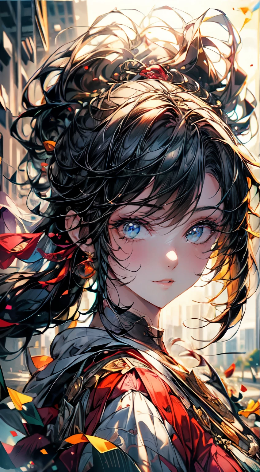 (Best quality, 8k, 32k, Masterpiece, UHD):1.2, blurry background, a stunning photo with beautiful saturation, ultra high res,(realistic:1.4)),deep shadow,(best quality), ultra realistic,32k,extremely detailed CG unity 8k wallpaper, best quality, (detailed face, perfect face, perfect eyes, realistic eyes),(clear face),(OL),office,Black Hair,