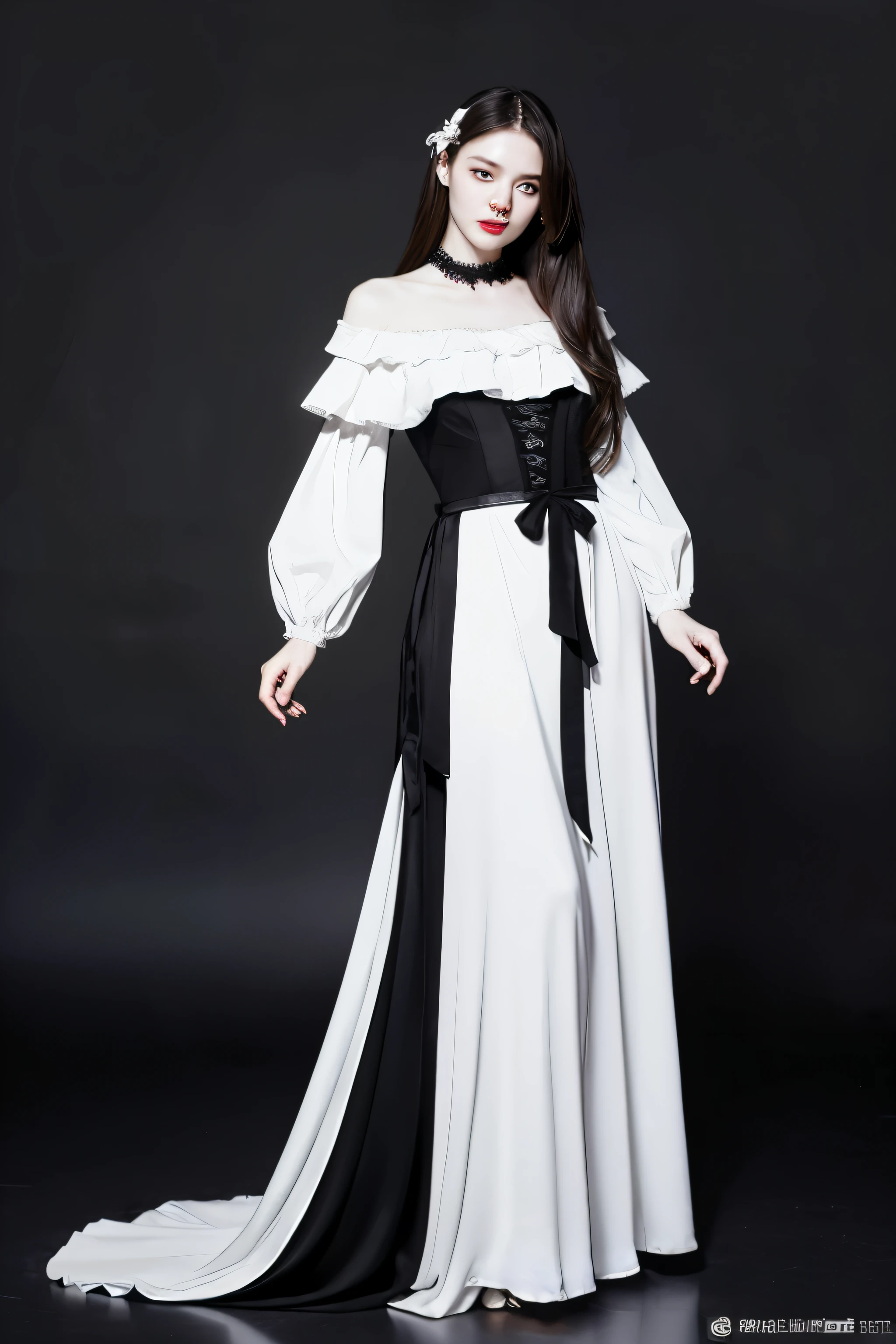 ((best quality)), ((masterpiece)), (detailed), 
whole body、Snow White becomes a terrifying zombie、Medieval clothing、Long Hair