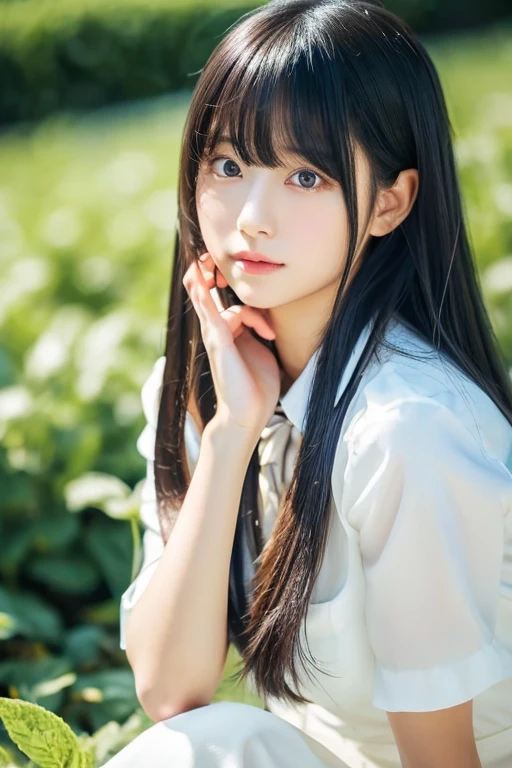 ((highest quality)), ((masterpiece)), (become close), Perfect Face　Long black hair standing in front of a wall, Long, shiny black hair, black silky hair, Extra Dark Natural Black Hair, long Straight black hair, Long black straight hair, Perfect silky straight hair, Straight black hair, Long black hair, Her hair is long and straight, detailed Long black hair　White Lingerie　(Big Tits 1.8)　(Super long hair down to the ankles)　1 female　 Japan&#39;cutest middle school girl　(Standing model)　Sensual look　Erotic expressions　Neat bangs　The neatly trimmed bangs are princess cut and cover the entire forehead...　Bright red lips　Overall rear view　Close up of the whole woman　Beautiful Hands　Thin fingers　Five Fingers　(Narrow-mouthed)　Natural Makeup　(Advance)
