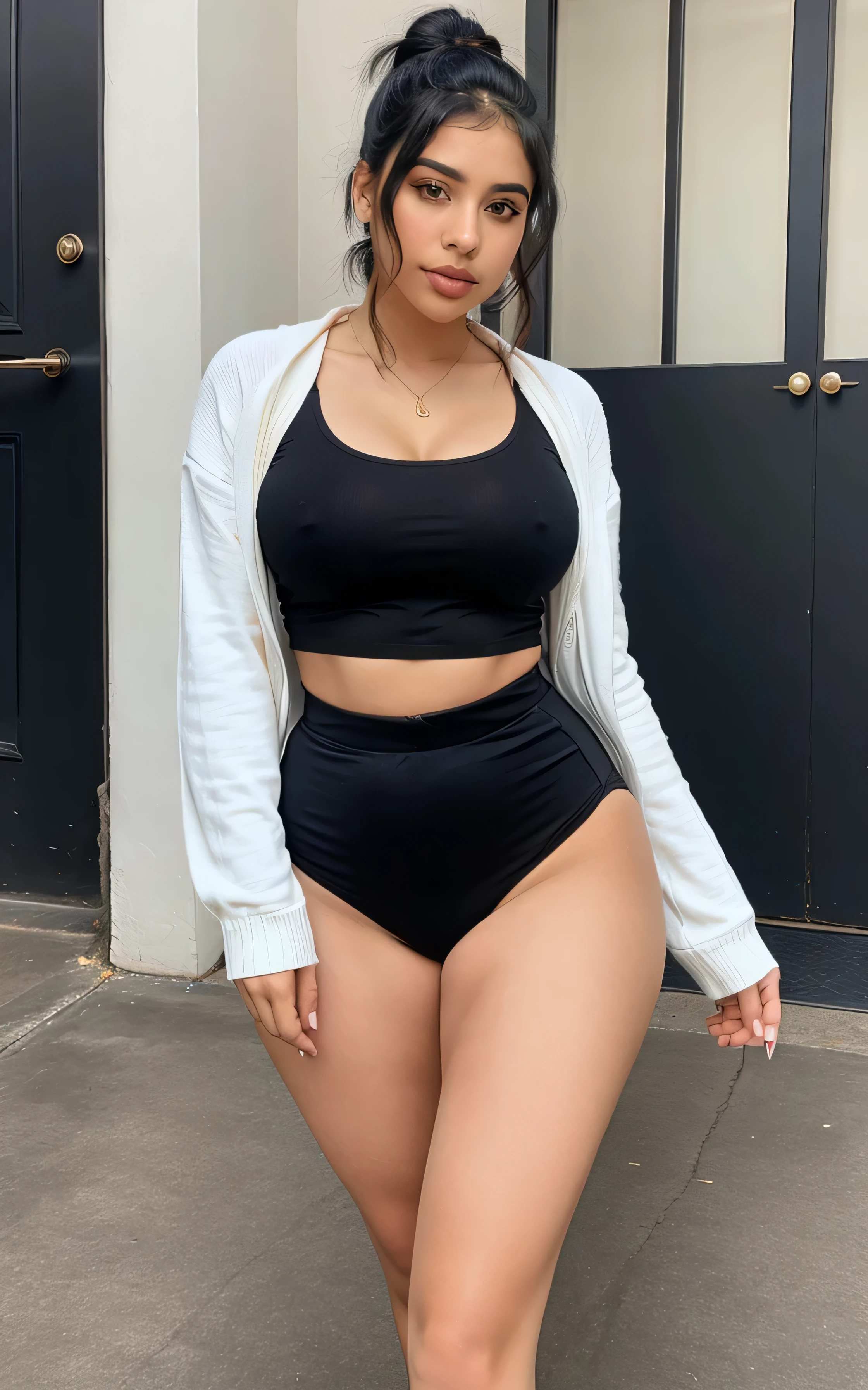 Plus size jhanvi kapoor curvy, pony, short clothes, tight clothes, Gothic jwellery
