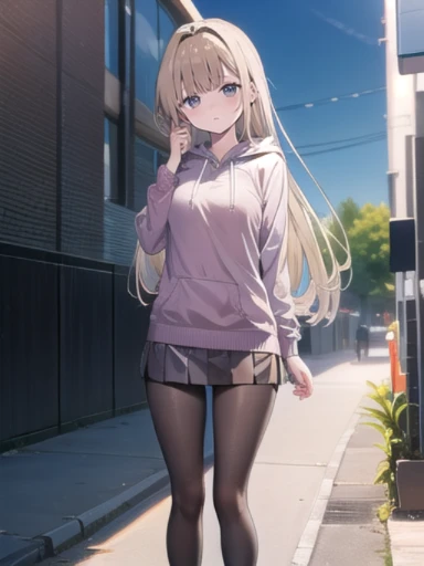 (masterpiece:1.3),((High resolution)),((high quality)),((Super detailed))、One girl、Perfect balance、Perfect Face、Detailed face、Cute face、beautiful詳細な目、Expressive eyes、Cute eyes、Shiny eyes、Perfect body、beautiful体、((8K Wallpaper)) ,(8K),Shine, Shine光, (perfect hand :1.7),Ray Tracing,Perfect lighting, Shine目, (Watching the audience,smile:1.1), (Mature Woman:1.4),Mahiru Shiina (Shiina Midday) ,blonde,Brown eyes, ((Brown eyes:1.7)), ((smile)),((弾けるようなsmile)),Long Hair,sneakers, ((Black Pantyhose)) , (hoodie:1.2) , ((Panty stocking)) , shoes、skirt, ((head shot))、Embarrassing、blush、beautiful女の子、Cute face、beautiful顔、Cute face、beautiful、Good anatomy、smile、Mistress Pose,  smile, blush, Outdoor, Day, blue sky, empty, Watching the audience, Moody lighting, In-person audience、((Are standing))、From below、(NSFW:1.3),skirtを上げる,((Panties through pantyhose))
