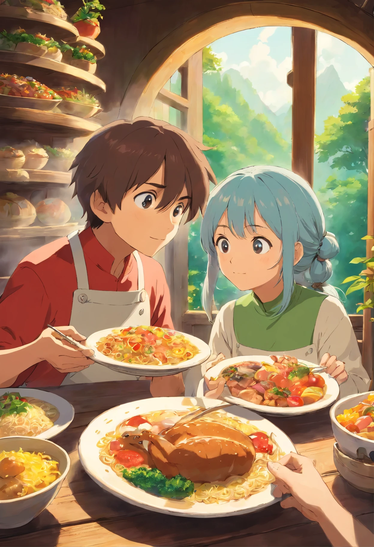 Round eyes、couple、meal、Western food