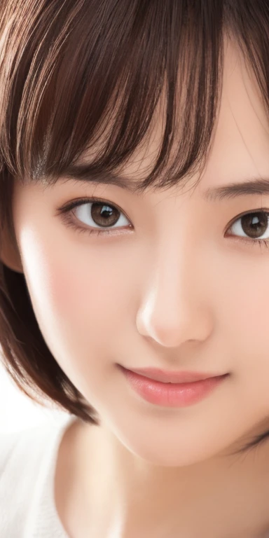 masterpiece、highest quality、High resolution、Tabletop、wallpaper、Realistic、Professional Lighting、Face Light、Smooth lighting、Japanese women、Beautiful woman、Age 25、Beautiful Skin、Beautiful and detailed、Detailed face、short hair、Black Hair、Brown eyes、Looking at the camera、