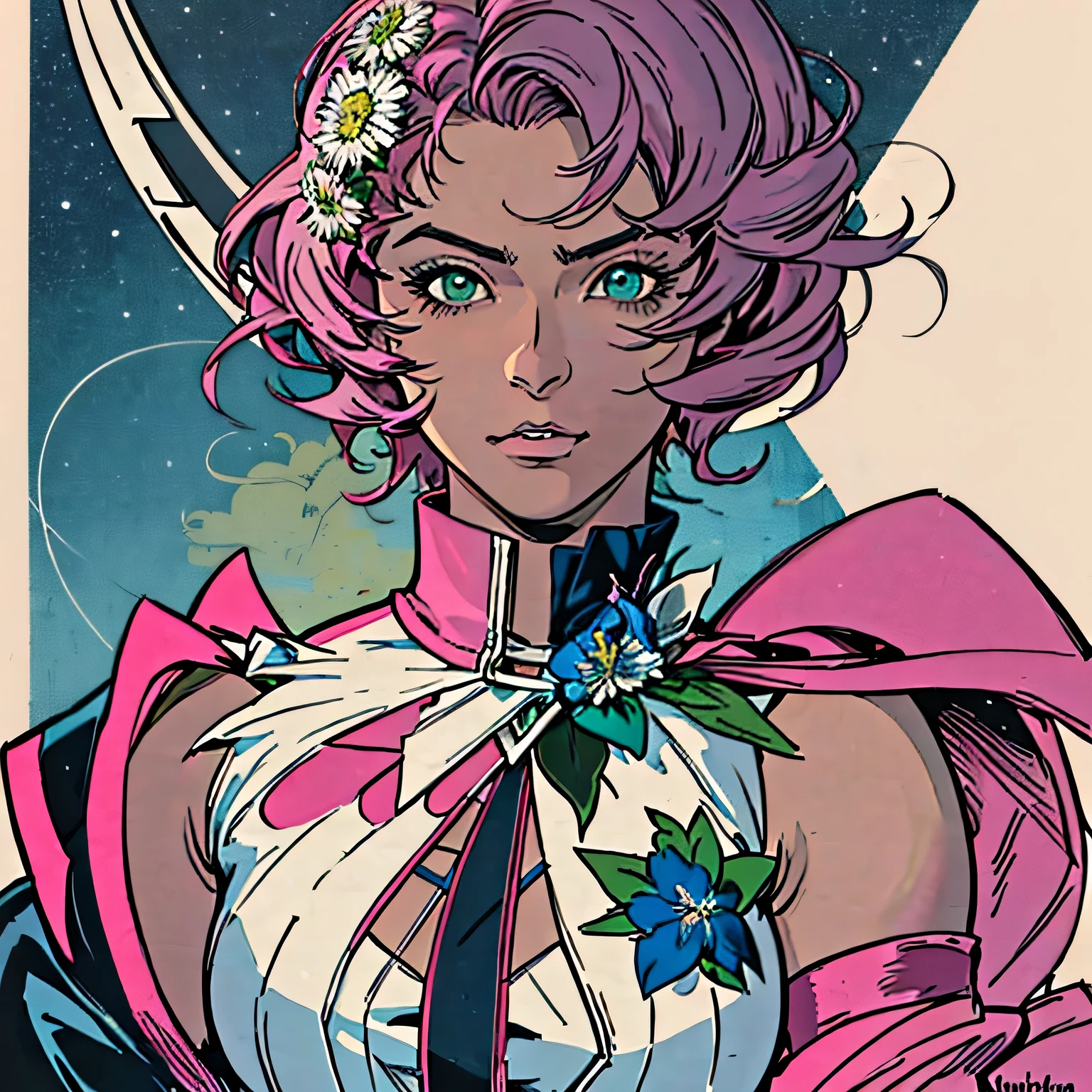 (parte mestre, melhor qualidade) Alisa Rosto bonito, Olhos verdes detalhados , roupas elegantes e detalhadas , swollen lips ,Flower accessories for short hair pink, (melhores detalhes) ( melhor qualidade) espetacular, dramatic scenery, tekken , anime digital illustration, estilo anime 4K, por Yang J, arte digital de anime detalhada, arte digital estilo anime, a beautiful art illustration, anime digital illustration, arte digital de anime, 8k arte detalhada de alta qualidade

