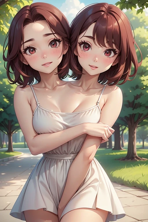 (masterpiece, best quality), 1girl,female Early twenties, Supple, Latin American, Dark green eyes, Attached Ears, Crooked Nose,  Blunt Jaw, Symmetrical Cheeks,  Oblong face shape,   , Copper High ponytail hair, Delight wearing  Wrap-front culottes, Gingham Pleated tunic, , Flower crown,  and andlip Piercings  and, Hands on heart, showing sincerity