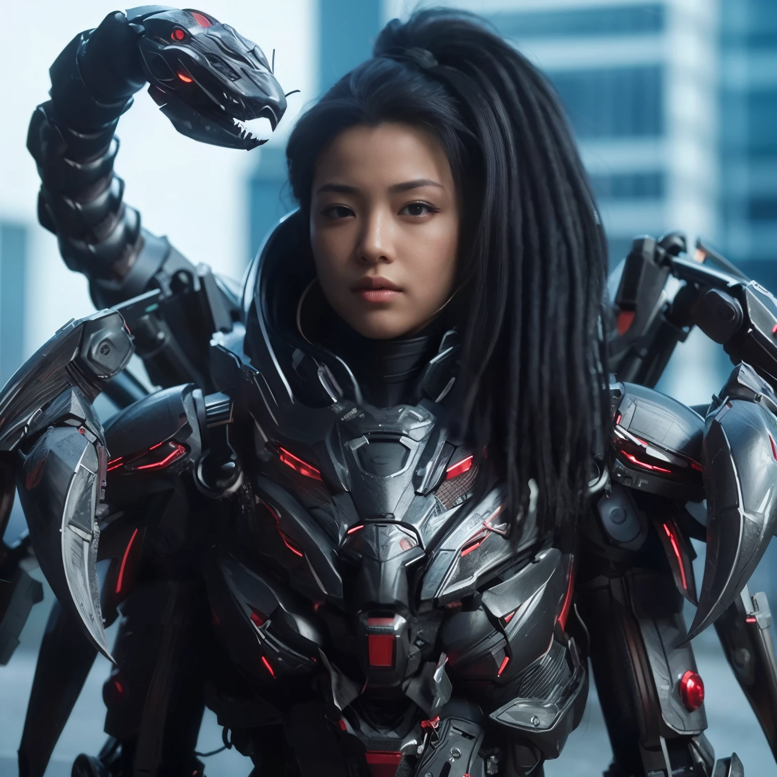 (masterpiece, best quality:1.2), (8k uhd, 16k, 32k, ultra high res), (photorealistic:1.37), (RAW photo), ultimate-realistic, ultimate-realistic details, ultimate-realistic texture, ultimate-intricate details, ultimate-realistic lighting, ultimate-realistic shadow, Scorpion-shaped robot, ultimately intricate details, lighting to highlight the machine