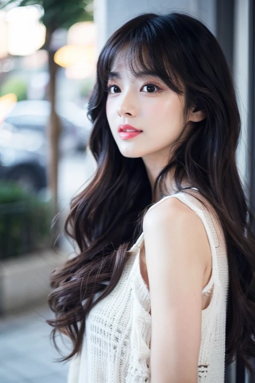 woman、cool、long hair、stylish