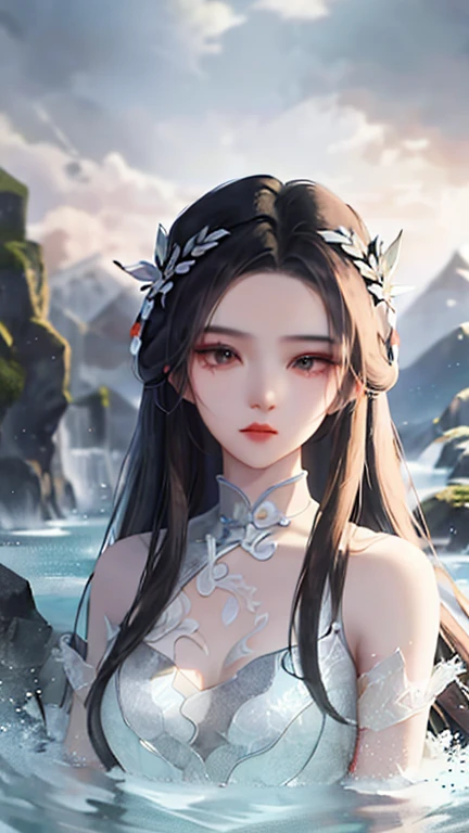 Hero'A masterpiece incorporating the style of the ancient Wei Dynasty,Close-up of dark-haired woman,Mysterious,Antique Rhymes,Exquisite and spectacular character art,Creates a stunning aesthetic and antique feel,Delicate brushwork and depth of field、Immerse yourself in the scenery,Fanqiu's world can be regarded as the beauty of mountains and rivers,Liu Yifei,