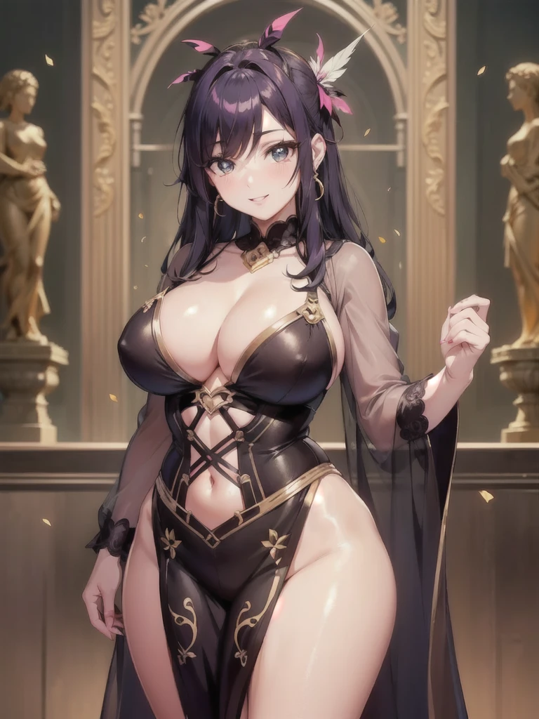 Big Breastsの女性, Blonde, colored feather, metal ornaments, colored Flowers, particle, Light, (masterpiece, 最high quality, 最high quality, Official Art, Beautiful and aesthetic:1.2), (1 girl:1.3), Very detailed,(Fractal Art:1.1),(colorful:1.1)(Flowers:1.3),Most detailed,(Dynamic pose), (Abstract background:1.3), (Shiny skin), (Many colors :1.4), ,(Earrings:1.4), (feather:1.4),masterpiece, 最high quality, 30~40 years, Full Body Shot, Mature Woman, 美しい Mature Woman,Captivating smile, Thick lips, Plumpとした唇, blush, Looking at the audience, Provocative expression, Cleavage, Plump、Curvy Hips、Attractive face、Mischievous face、An inviting gaze、Expressing emotions,Standing position、Gorgeous accessories and various hairstyles,Gold headband,Ample breasts,Uneven buttocks,Greek clothing,Tulle covers the chest,Perfect balance, Detailed clothing details,Temple,marble,Statue of God,cinematic Lighting, Film Grain, contrast of Light and dark, 8k, masterpiece, Very detailed, Attention to detail, high quality, High resolution, masterpiece, 最high quality, Very detailed, Big Breasts, Are standing, Cowboy Shot, Looking at the audience, Outdoor, blush, 1 girl, (masterpiece:1.3), (High resolution), (8k), (Very detailed), Perfect Face, Beautiful eyes and face, (((最high quality))), (Very detailed), Detailed face and eyes, (alone), High resolution、Beautiful eyes,(((Sexy pose)))、(((Full body depiction)))