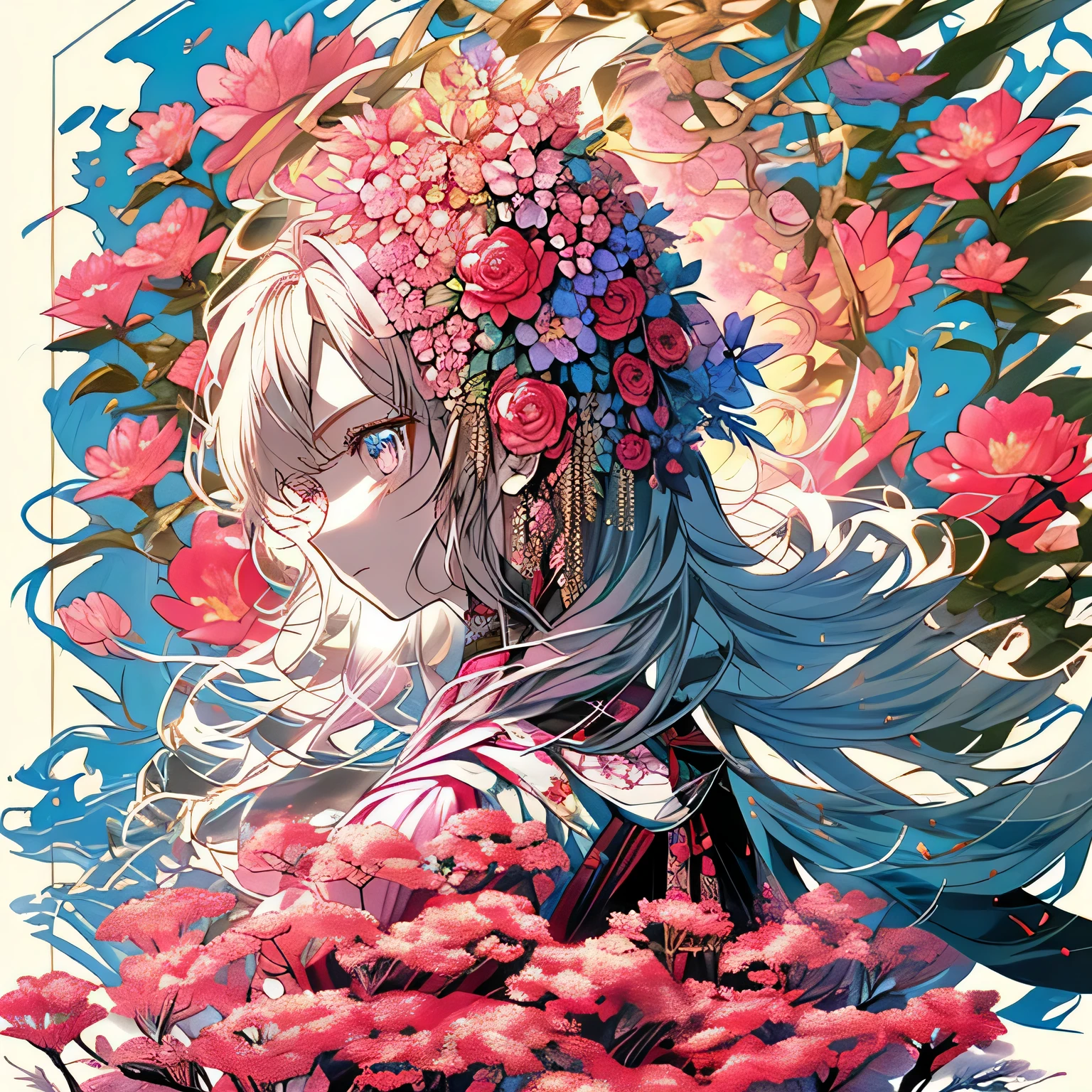 there is a pink flower that is blooming in the garden, so beautiful, pink flower, beautiful flower, Simply beautiful, Wonderful beauty, Feminine beauty, Breathtaking details, Very decorative, flower, full bloom, very high flower, so beautiful, by Nakahara Nantenbō, The beauty is wonderful, Striking colors, The most beautiful, wonderful!!