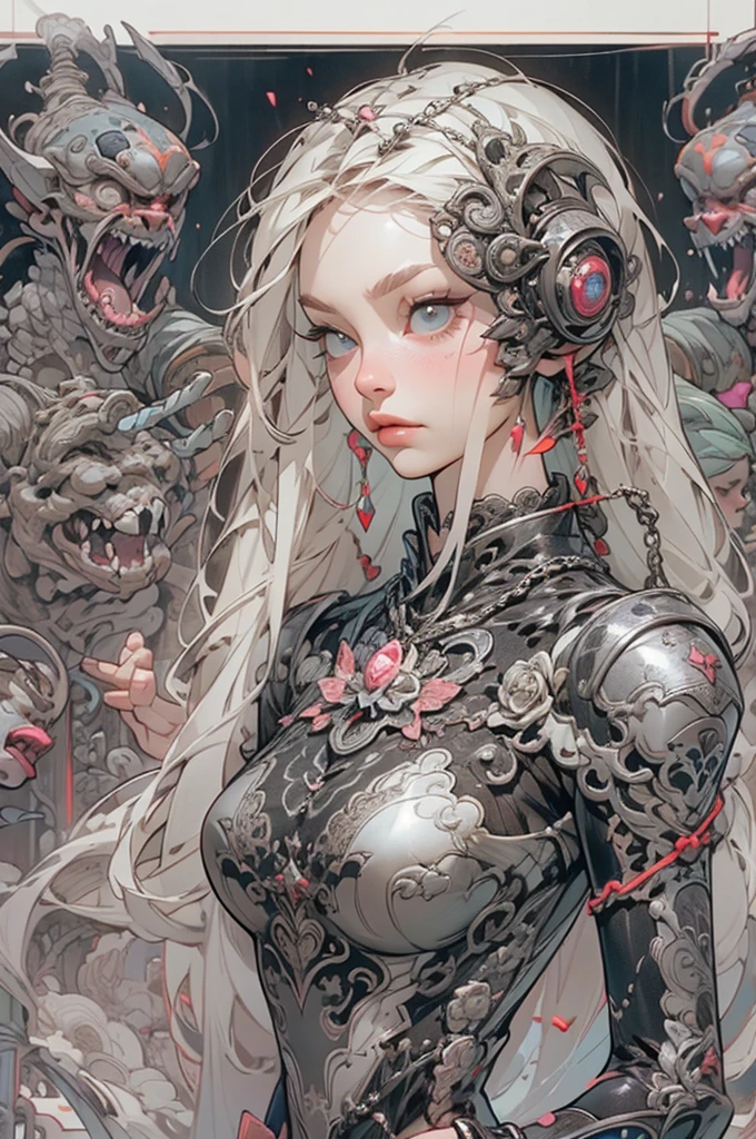 (Artwork of exceptional craftsmanship),(Detailed illustrations,(Art based on a very ideal anatomy),Very detailed and detailed drawing,Delicate lines with slow and rapid,(Realistic texture expression)),[Color tressed main line],[ruins background],HENTAI ANIME (MACHINEAlice (Beauty) (Tall [High class] sixteen years old (Smooth straight hair [Crystal clear long hair]))) AUTOMATON,((Black dress) Black Rose (Lace pattern [caltrop]) ((Cybernean Alien Armor) ((Through the material))) (Cybernetic Gothic ta [Titanium alloy] [chains])),[Bondage Fashion],(Perfectly proportioned),(Fine and beautiful skin expression [realistic skin detail]),(Design built to the highest level,[Advanced structural understanding of materials],Ideal color coordination),(Intricate and beautiful decoration (Dense detail)),(More on shiny hair),[Perfect hand details],(Beautiful perfect face [Realistic face details]),[Clear gaze],[long and beautiful eyelashes],[Perfect eye details (Eyes beautifully drawn down to the smallest detail)],(detaileds,high-detail),((Precision Detail),[multi-layer texture],HighQuality,hight resolution),[(Accurate simulation of light-material interactions),Understanding Airflow,Mechanically correct representation],[Visual art that conveys a sense of narrative] [Full body like],[[Desaturation]].