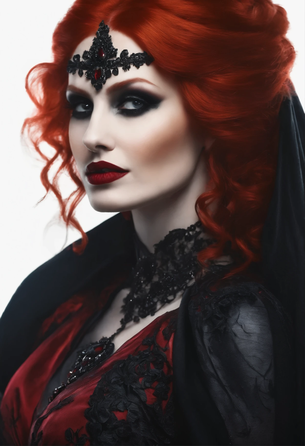 Red-haired gothic vampire woman.