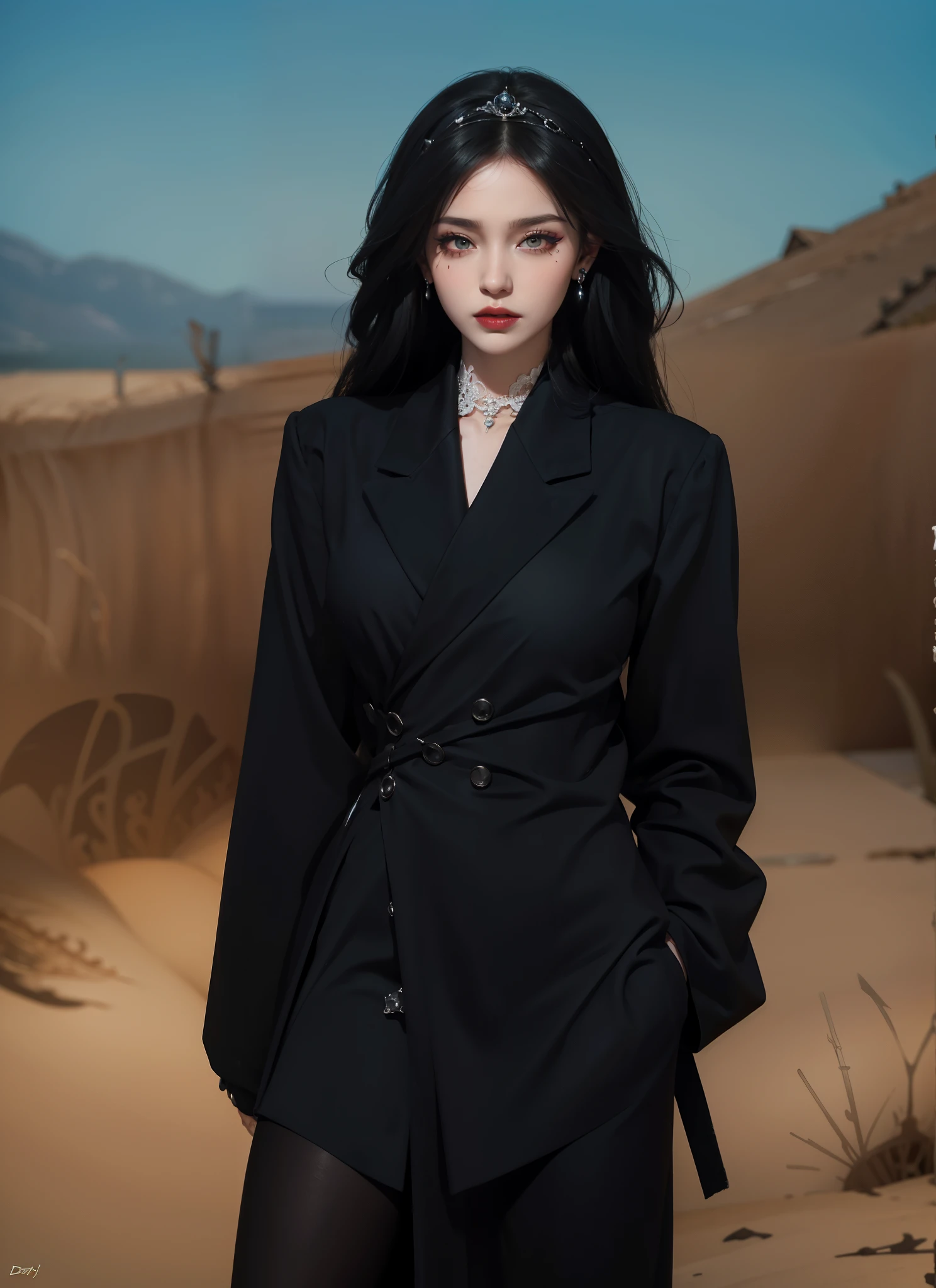 Royal princess,Exquisite eyes,Frozen queen,Put the crown on your head,Detailed facial expressions body,Tall and big,Glamorous characters,Leg length,4K,HD,Sensual,White translucent lace,白皙Full picture,Little cherry mouth,Beautiful and cute,Full picture,Glossy Gel Coat,Wear a luxurious dress,Gothic Vampire Queen,Wearing lip studs,Tattoos,Thick eye shadow(Black tattoo)