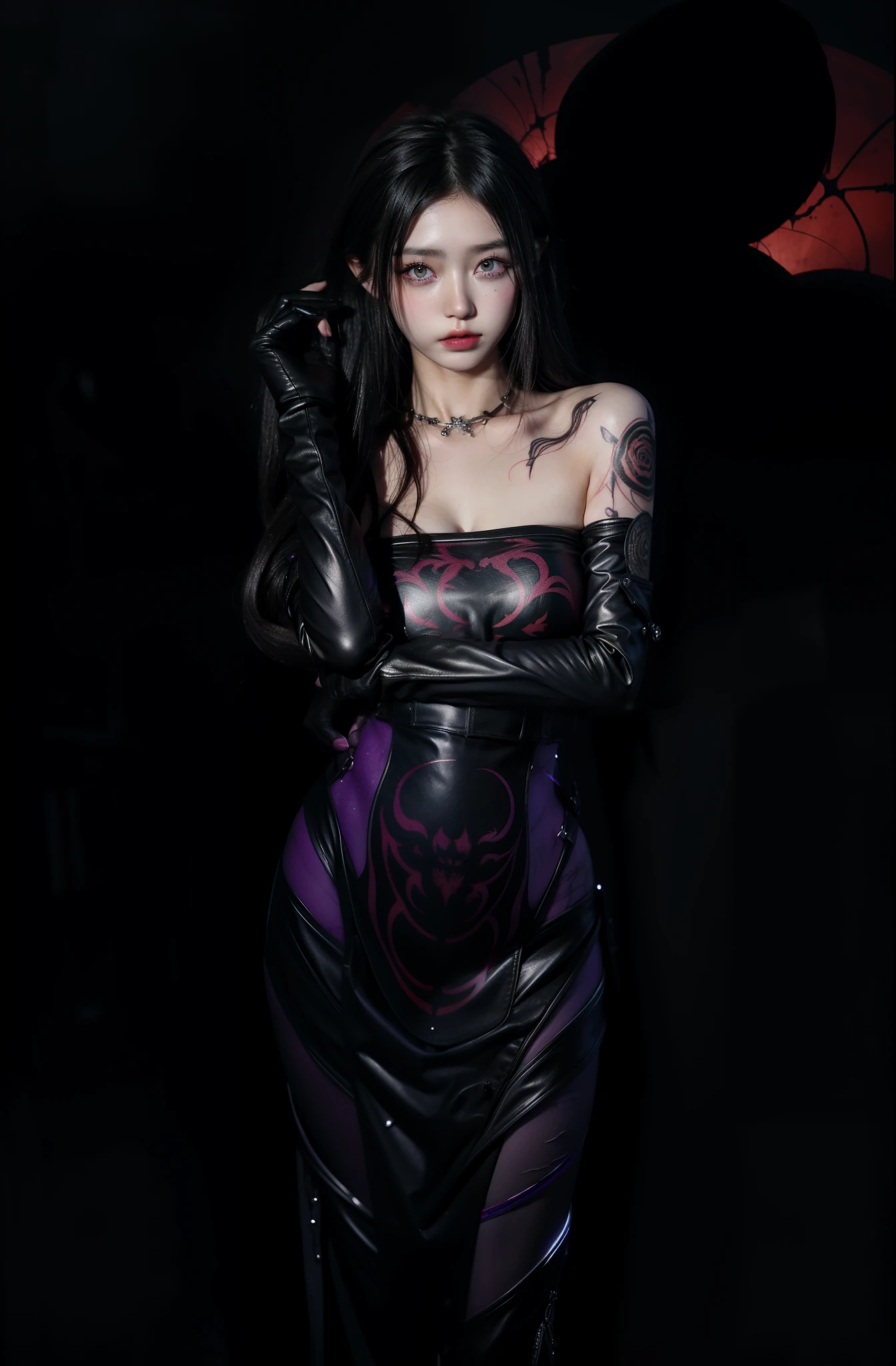 Detailed image quality,Pandora the Witch,wing, Succubus Theme,堕落Angel,Excellent,scary,Secret Terror,Tentacles,With eyes,Uncanny Valley Effect,Blood Moon,skeleton,vampire,Hellfire,Dark Queen,Angel,magician magic witch,16岁Angel,Eyes are blue(Pupils as deep as the starry sky),Gorgeous tattoo designs all over the body,tattoo queen,Gorgeous clothes(Rich in details),8K Ultra HD photos,哥特式vampire女王,Wearing lip studs,Black gloves