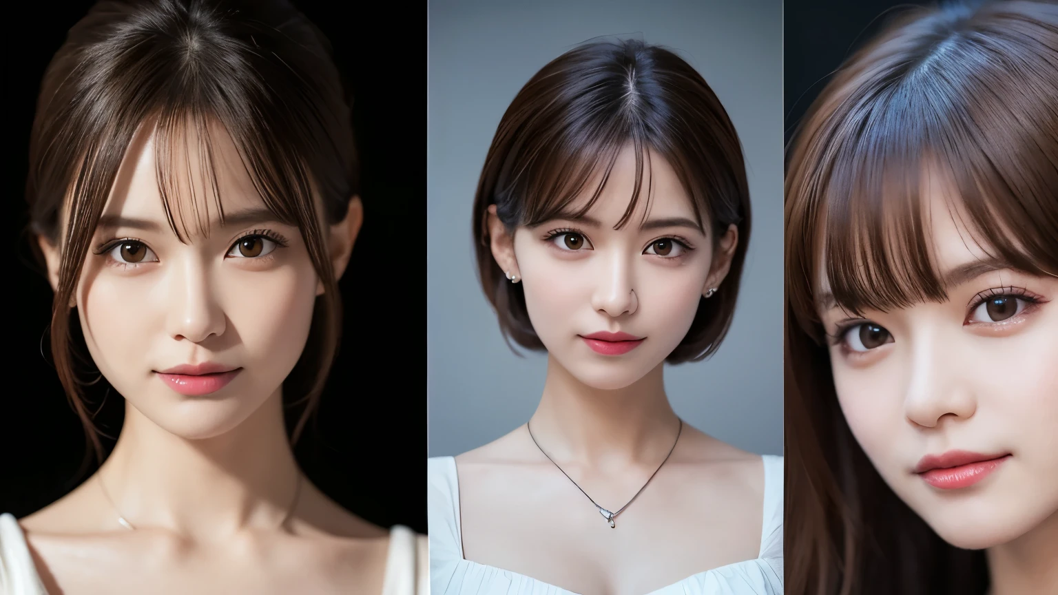 One Girl, (Dress in trendy fashion:1.2), (RAW Photos, highest quality), (Realistic, Photorealistic:1.4), Tabletop, Very delicate and beautiful, Very detailed, 2k wallpaper, wonderful, In detail, Very detailedな CG Unity 8K 壁紙, Very detailedな, High resolution, Soft Light, Beautiful detailed girl, looking at the camera、Very detailedな目と顔, Beautifully detailed nose, Beautiful fine details, Bob Hair, small, dress、White background、Background is white、Cinema Lighting, Perfect Anatomy, Slender body, smile, 