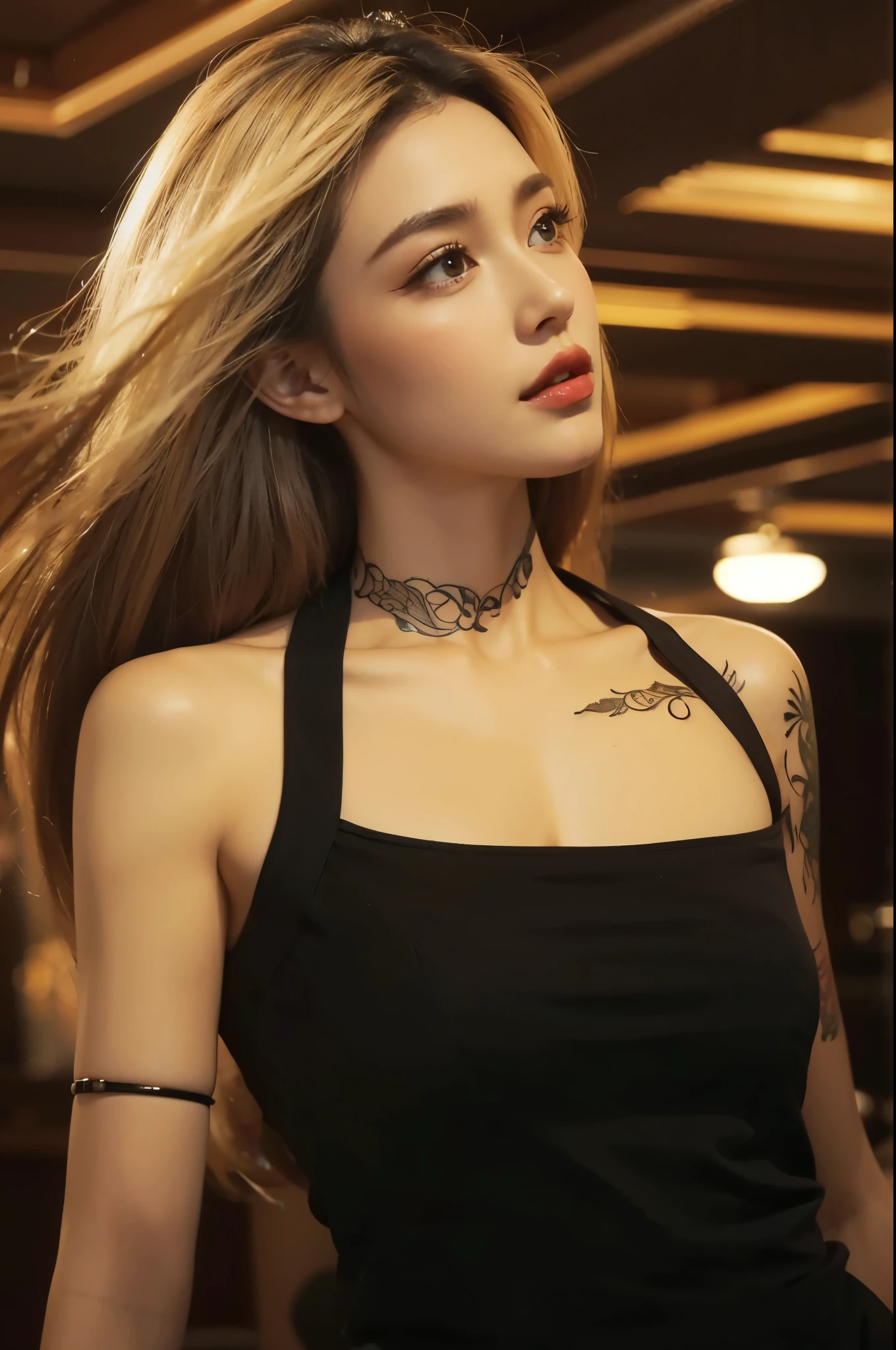 Game Art,Cg animation,Best image quality,Maximum resolution,8k,(A half-length photo),(portrait),(Head close-up),(Rule of Thirds),Unreal Engine 5 rendering works,20 year old girl,((Queen)),The eyes are very detailed,(Large Breasts),Elegance and nobility,Movie Lighting,Ray Tracing,Game CG,((3D Unreal Engine)),OC rendering reflection mode,4K,Ultra-clear,Translucent lace,Fair and plump figure,Pretty Face,Glossy Gel Coat,身着华贵礼服的Queen,Intricate tattoo designs,Tattoos have a three-dimensional feel