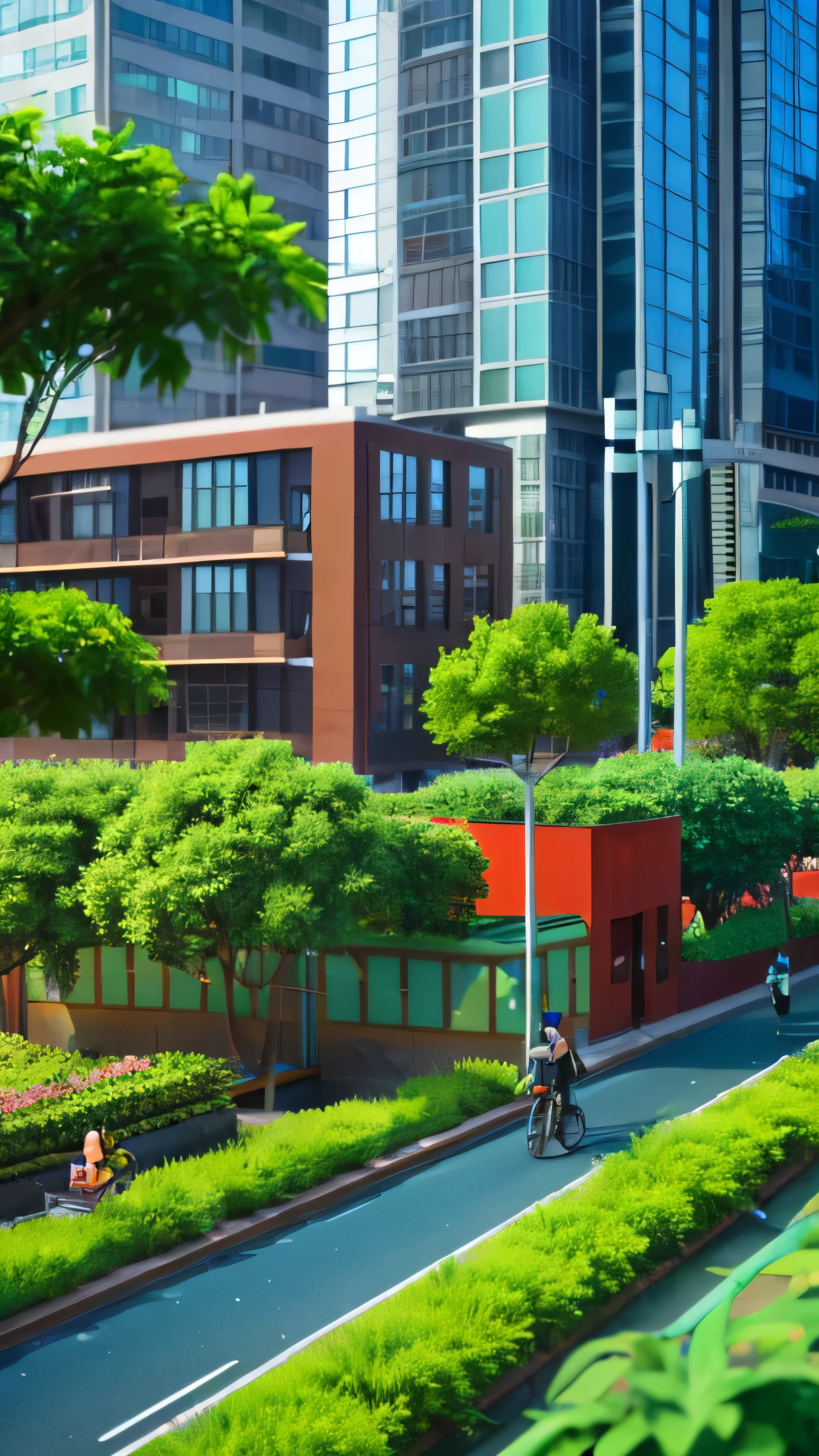 City and plants，For animated version