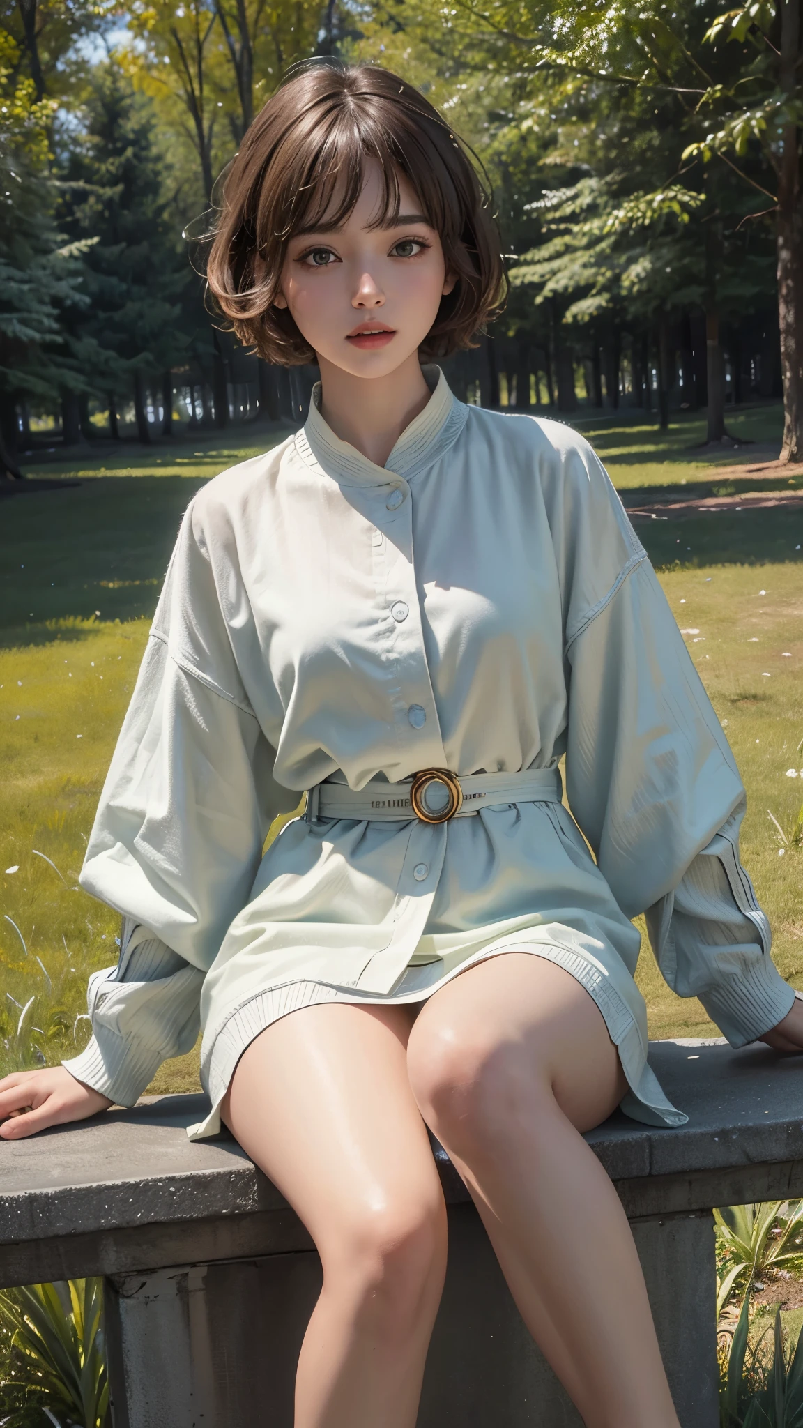 (8k, highest quality, masterpiece: 1.4), Super detailed, highest quality, Ultra-high resolution, Depth of written boundary,(Photorealistic:1.4,RAW shooting,)Ultra-Realistic Capture,(Very detailed,High definition 16k), cute, girl, short hair, Raising his leg