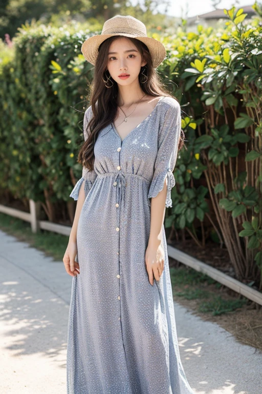 LZJN Women's Floral print Maxi Dresses Boho button Up split Beach Party Dress Summer Cotton Linen Patchwork Long Bohemian Dress