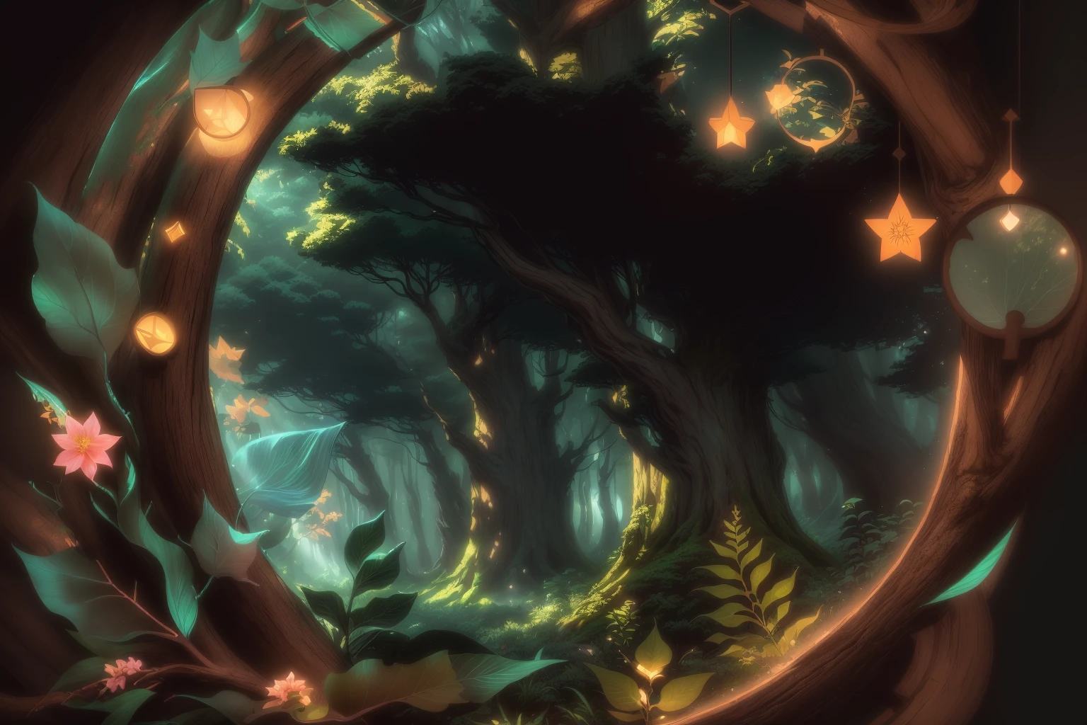 Cartoon scene of a forest with wooden floor and windows, anime background technology, background technology, Anime Background, background technologywork, Magical environment, anime lush john 8k woods, Flower environment, Anime Landscape concept art, environment design illustration, Relaxation concept art, Environmental Art, Landscape Artwork, Random background scenes, Stylized background, Anime Landscape, Forest background, There is a forest outside,rectangle