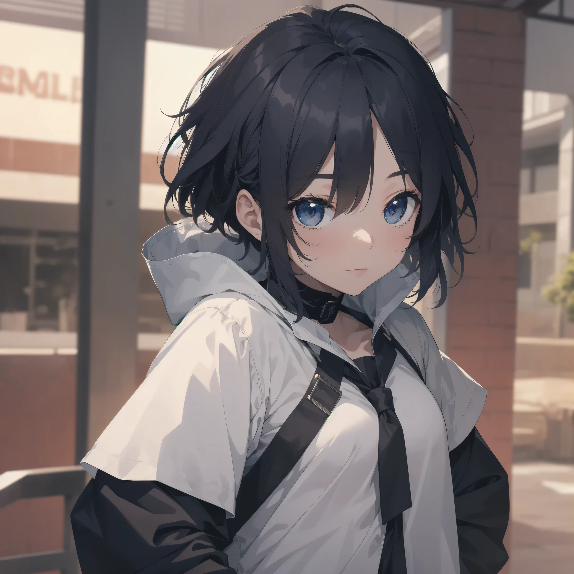 ultra-absurdres-Top quality by artist God, ultra-detailed, high resolution, anime moe artstyle, best anime 8k konachan wallpaper, pixiv contest winner,pool:2810, perfect anatomy,break, 1girl, (Please draw a girl walking sleepily to school alone. )break,(Solo,little female, -yeld:1.Full limbs, complete fingers,a junior hishort hair), short cut, flat chest, , small butt, small black eyes, beautiful detailed eyes, well-proportioned iris and pupils, expressive eyes, highres detailed hair, soft expression, school_uniform, official_alternate_costume, neckerchief, collared shirt. pleated skirt,(Detailed Lighting), (Detailed background), in the School commute route. break,super detailed skin, Best cinematic lighting powered by famous artist, 8k,beauty illustration,photoshop_(medium),very aesthetic,break,((artist:hisahiko )), artist:bolze ,artist:oyari_ashito ,artist:kantoku ,