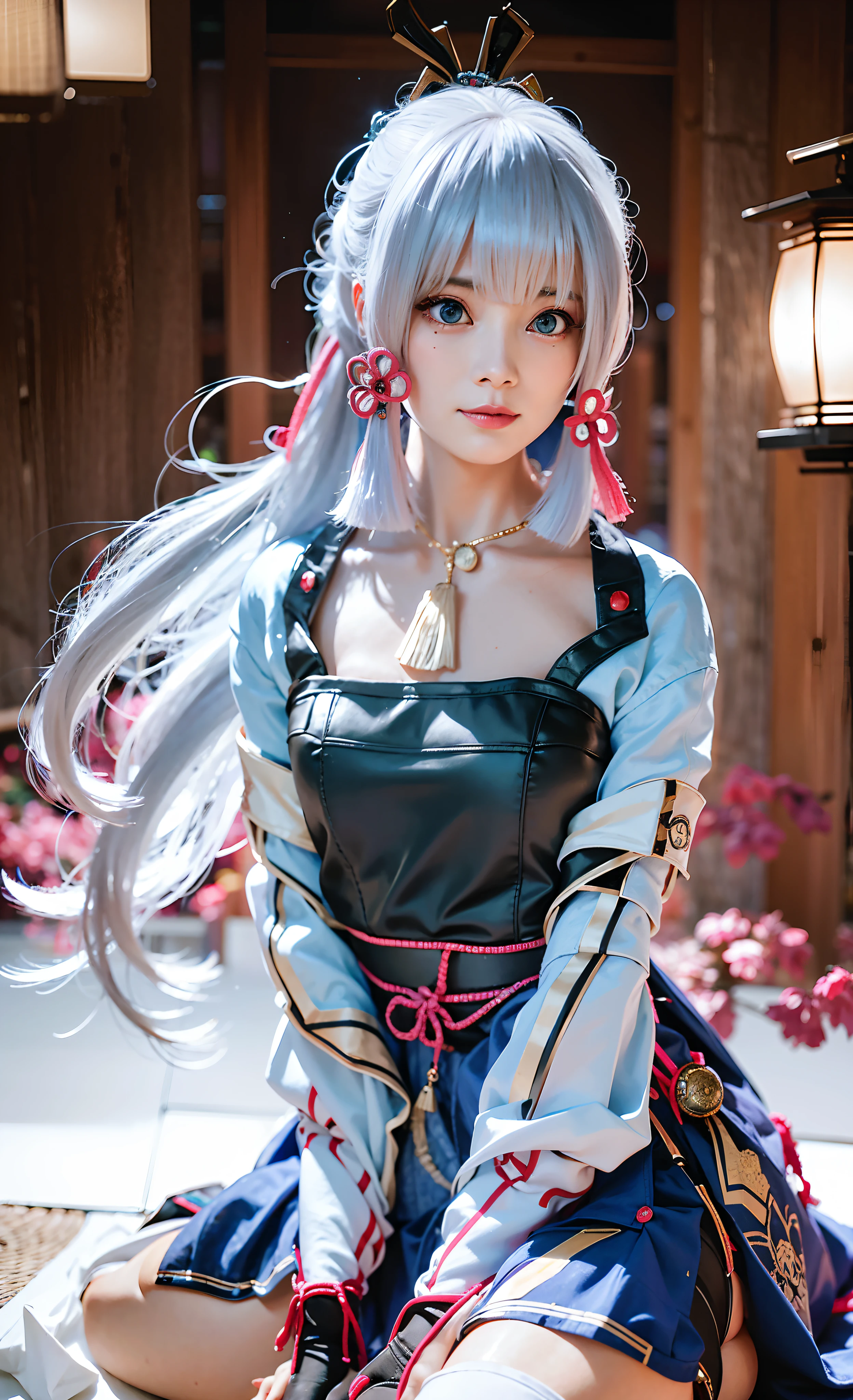 The gray-haired woman sat on the ground, Anime girl cosplay, beautiful and seductive anime woman, Japanese goddess, Anime cosplay, Palace , A girl in Hanfu, cute anime waifu in a nice dress, perfect android girl, attractive anime girls, Beautiful anime girl, Beautiful anime woman, Anime goddess, Keqing from Genshin Impact, a beautiful fantasy empress