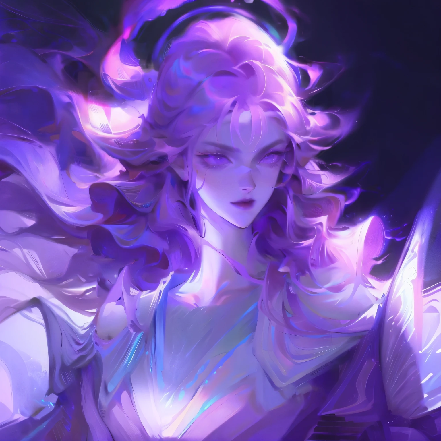 (masterpiece, best quality:1.2),1 girl，close up,bad posture,bleach, Strong aura, purple halo,8k,k, HD, unparalleled masterpiece, Dynamic Lighting, Movie, epic