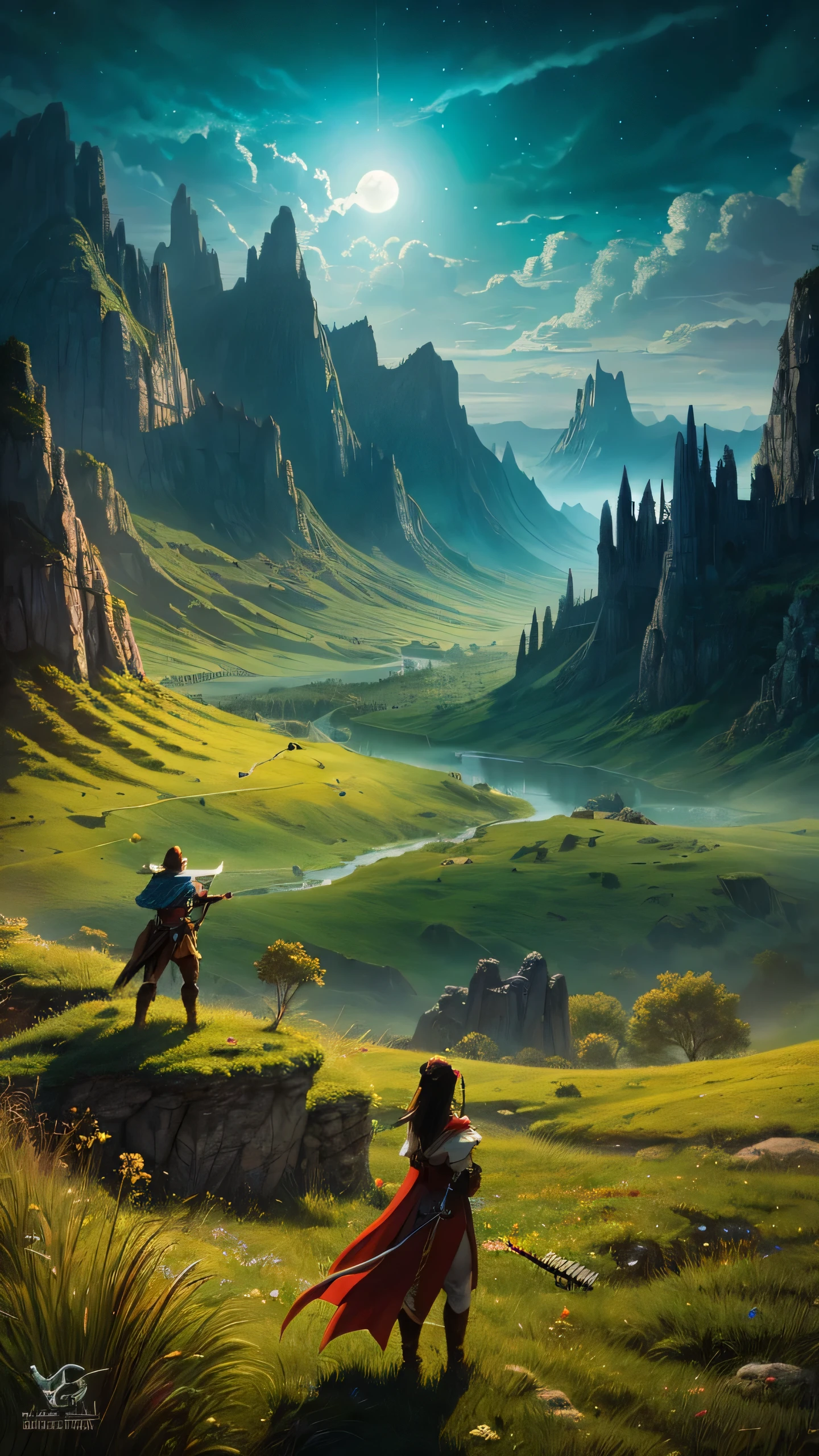 Highest quality,Draw Shooting,Fantasy,vast land