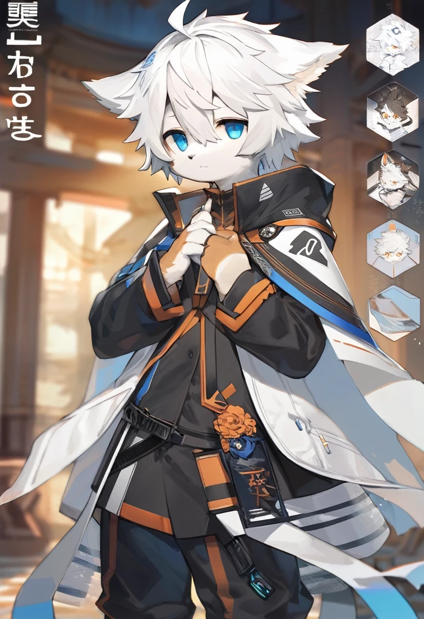 ((masterpiece)), (ultra detailed), (best quality), detailed background, (style of Arknights), (concept art, character sheet),absurdres(highly detailed beautiful face and eyes)perfect anatomy(angelic handsome boy, kemono, )(furry anthro),