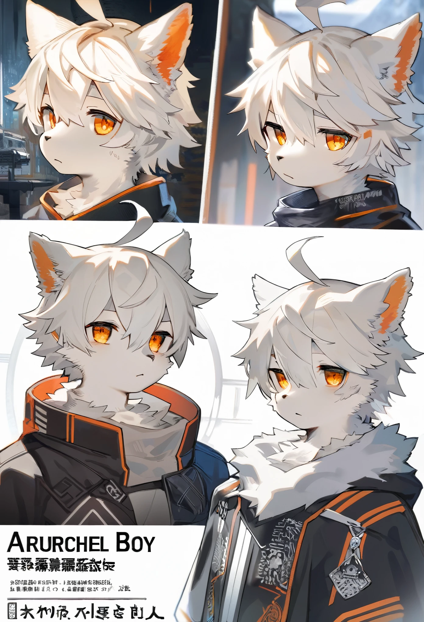 ((masterpiece)), (ultra detailed), (best quality), detailed background, (style of Arknights), (concept art, character sheet),absurdres(highly detailed beautiful face and eyes)perfect anatomy(angelic handsome boy, kemono, )(furry anthro),