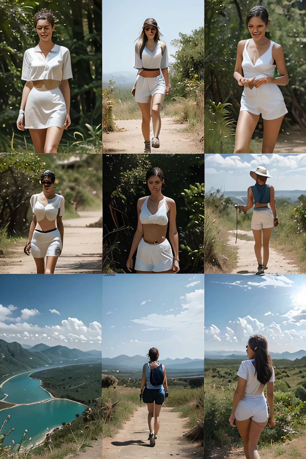Un collage de photos représentant les différentes tendances de voyage (safari, wellness retreat, hiking