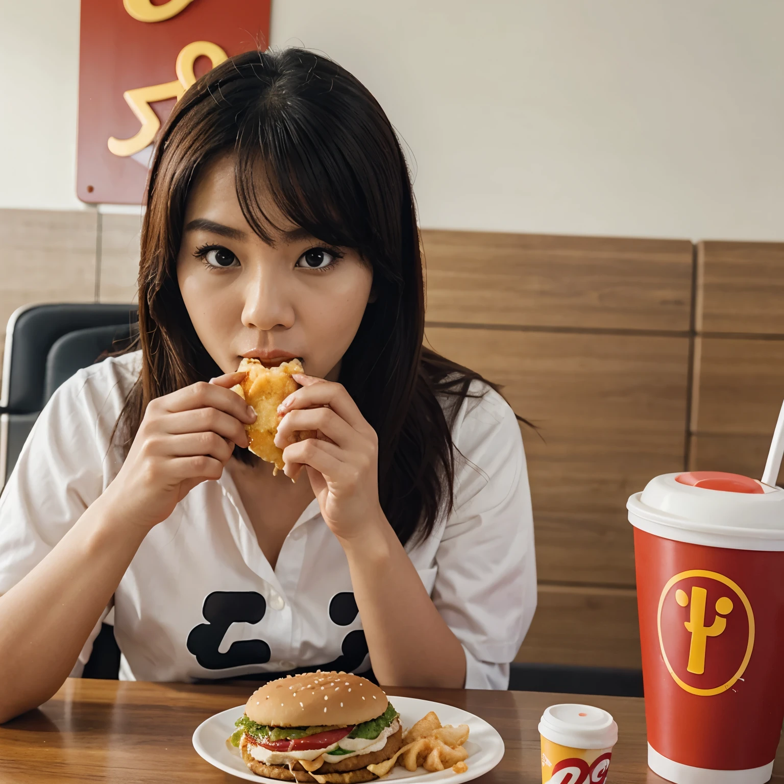 Weewoo eating Jollibee