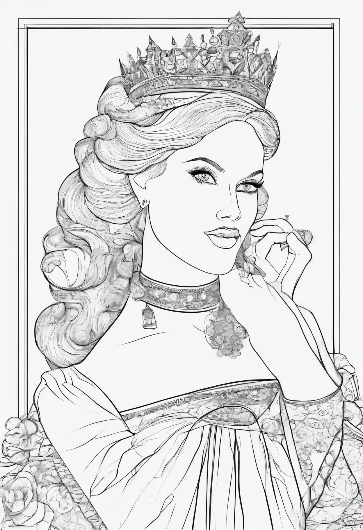 3d princess, colouring book, 