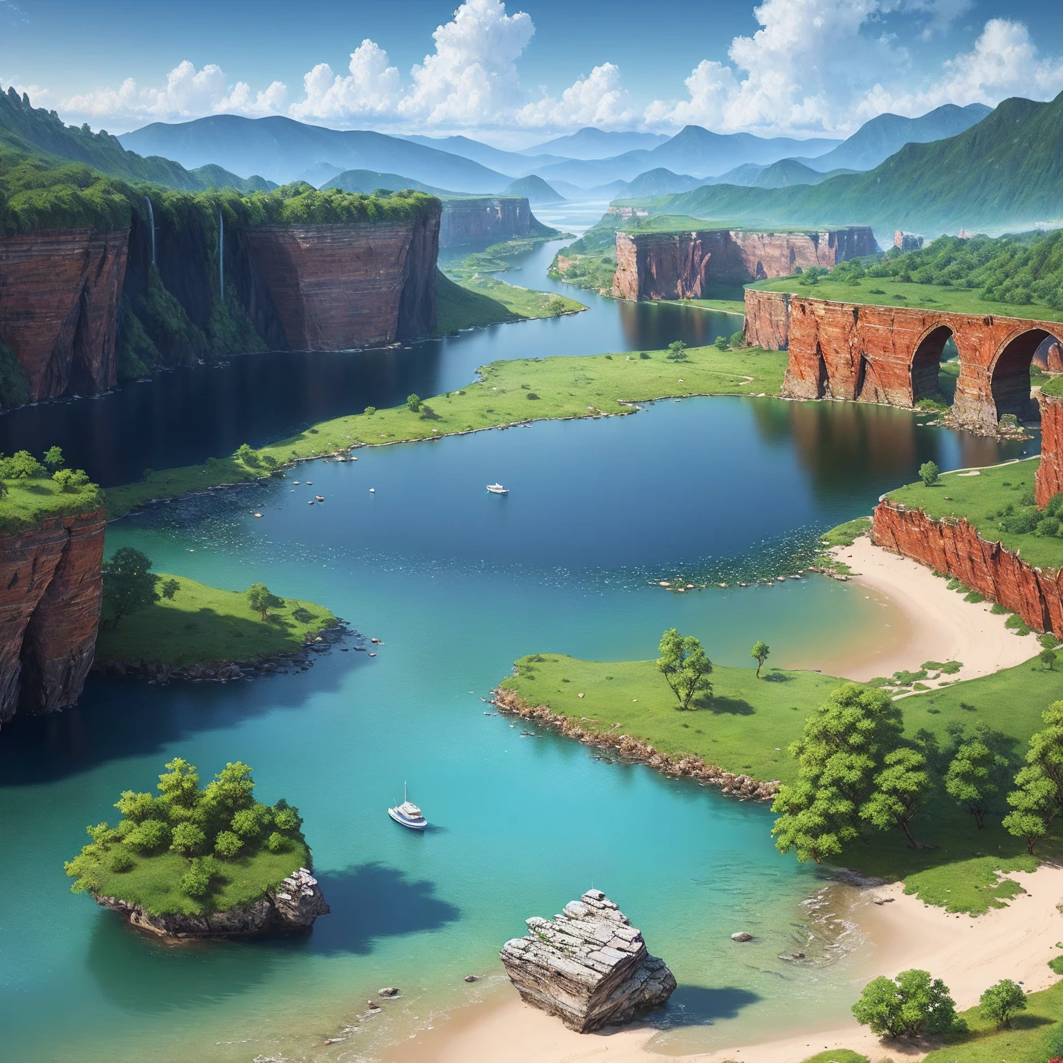 landscape,water,(extremely detailed CG unity 8k wallpaper), most beautiful artwork in the world,professional majestic oil painting,intricate, High Detail, Sharp focus, dramatic, photorealistic painting art