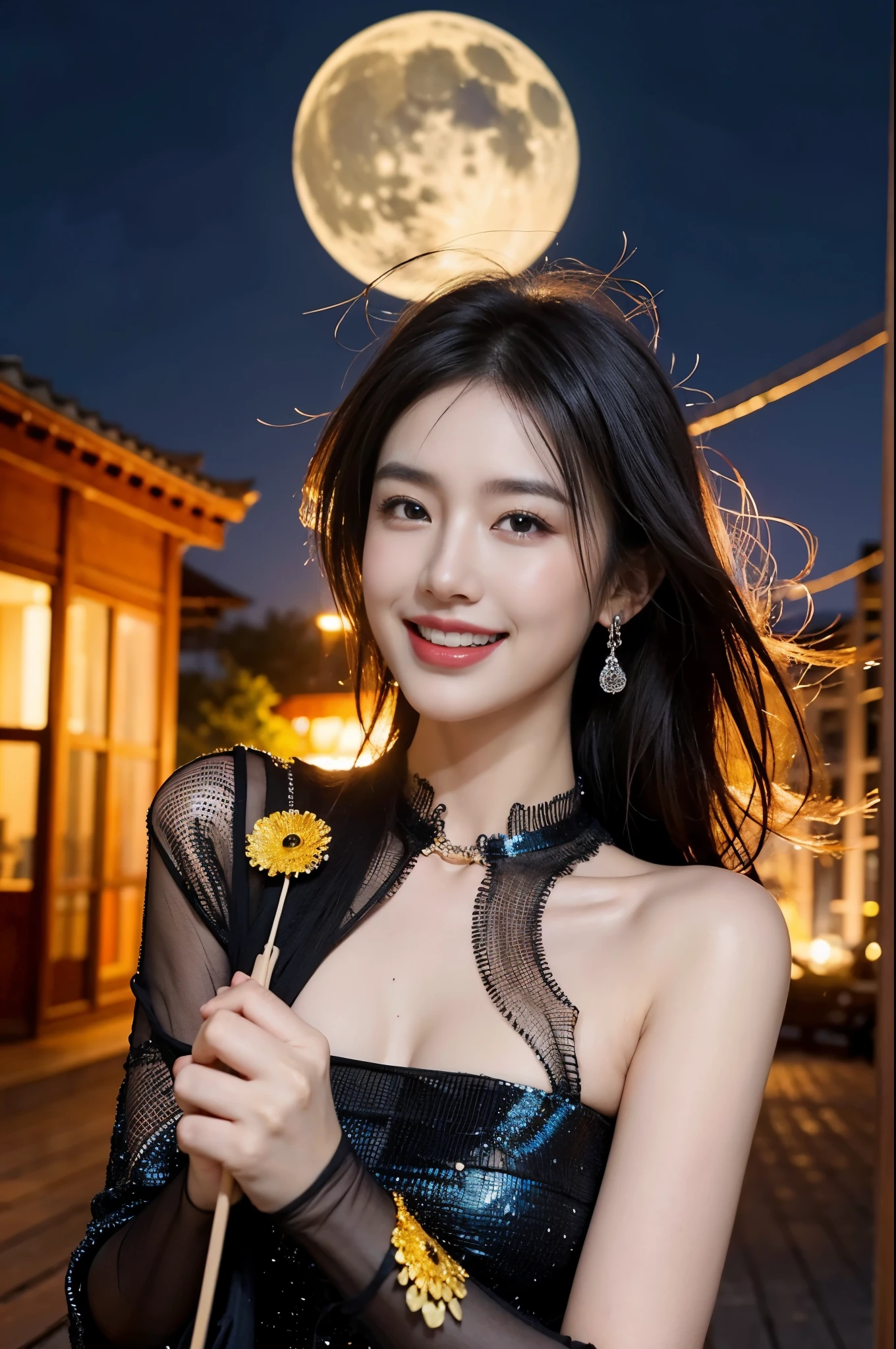 Abstract Expressionism Abstract Beauty,Center,(eyes looking at camera:1.5),Nearly perfect,Dynamic,moonlight,Very detailed,number,Art Station,concept art,Smooth,Sharp focus,illustration, Vibrant brushwork, Bold Colors, ruffle form, expressive, emotion, official art,Unity 8K wallpaper,Ultra Detailed,Beautiful and beautiful,masterpiece,best quality,(zendispute, Mandala, dispute, endispute),(Fractal Art:1.3),1 Girl,Extremely detailed,(laugh:1.3)，Dynamic angle,Cowboy shooting,Chaos in its most beautiful form,elegant,Sexy,bright colors,