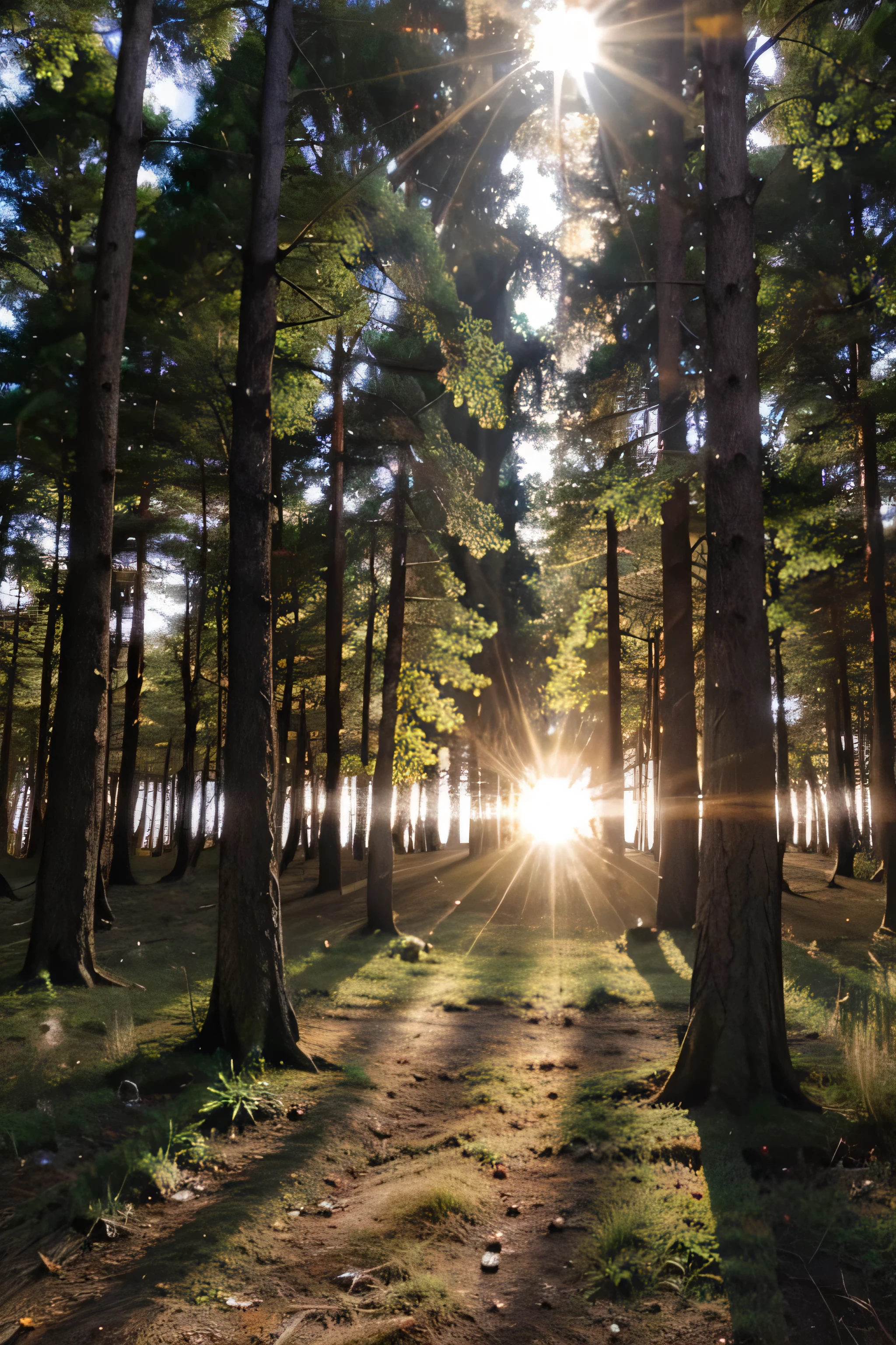 background sunshine in the forest