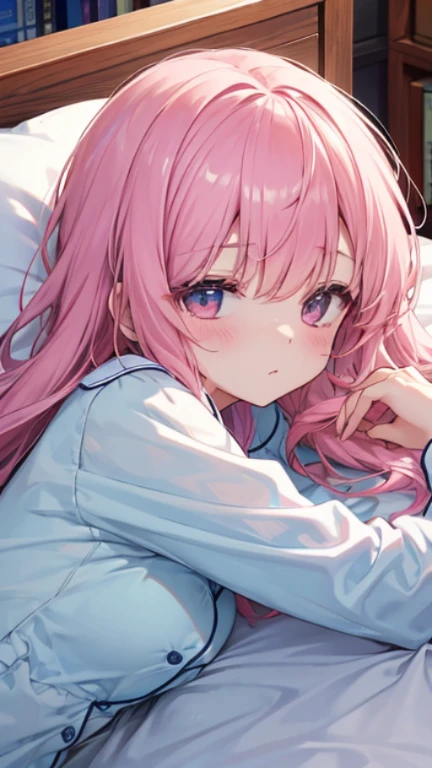 ベッドにsleep、Lying down、sleepy、、pajamas、Middle school students、Zhou-o Coral高解像度、Full HD、8K quality、、、Droopy eyes、sleep、、ベッドにsleep、Lying down、sleepy、Sleepy eyes、、pajama、Zhou-o Coral、、、sleep、Lower your eyelids、Pink Hair、Let your hair down、Straight hair、Long Hair、cute、Zhou-o Coral、Sleeping together、Solo Shot