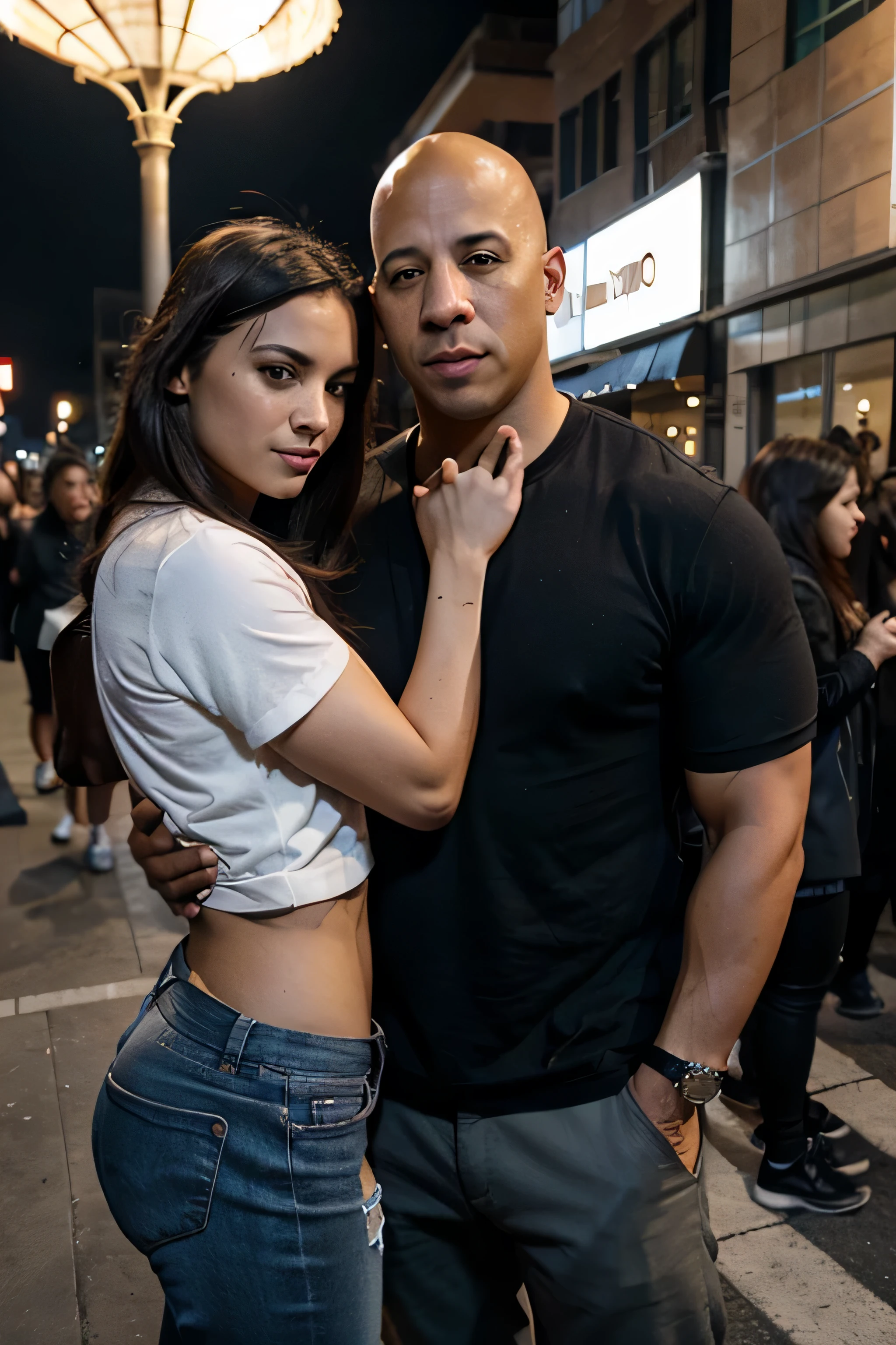 vin diesel take a photo with his male and female friends
