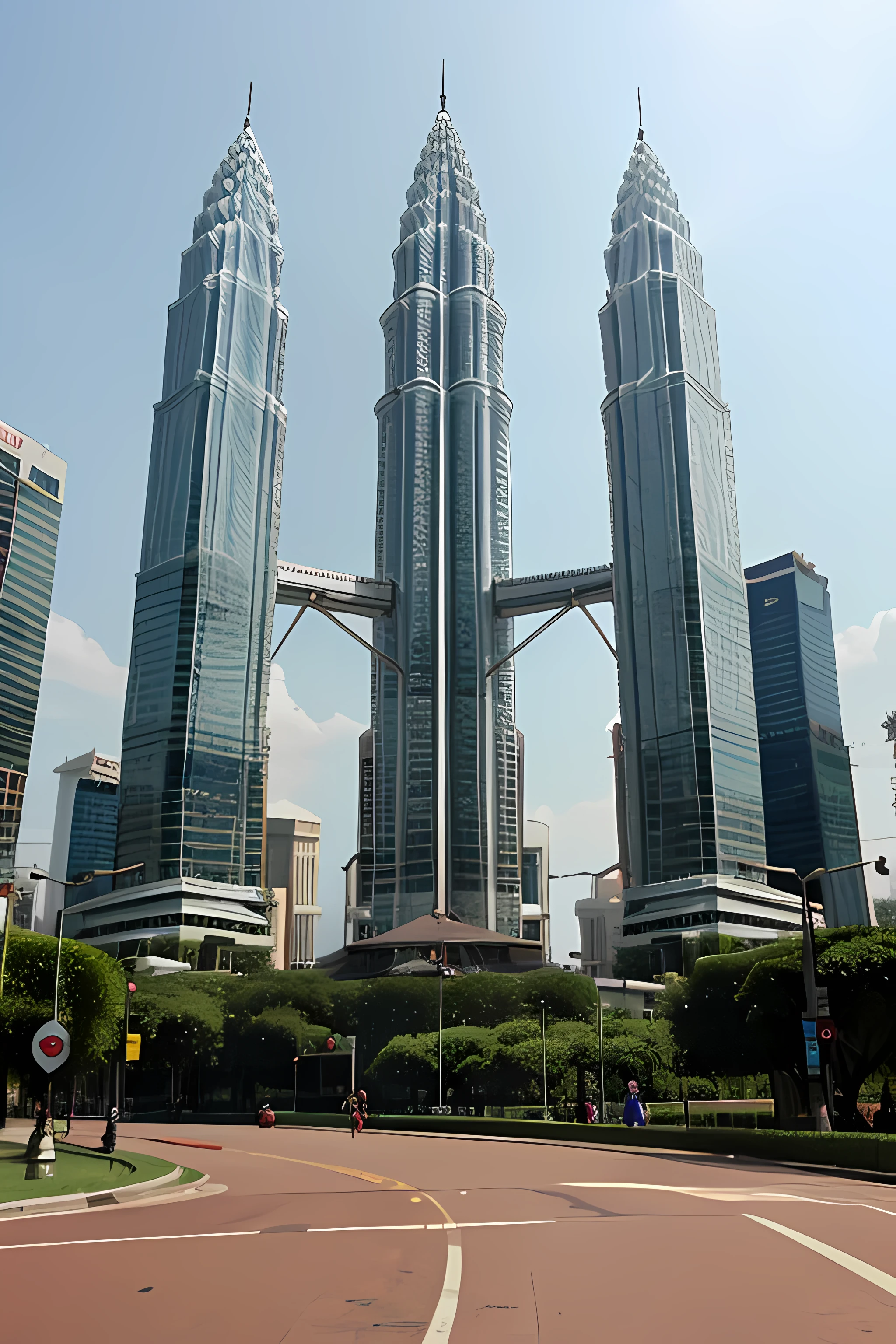 run for day background klcc tower