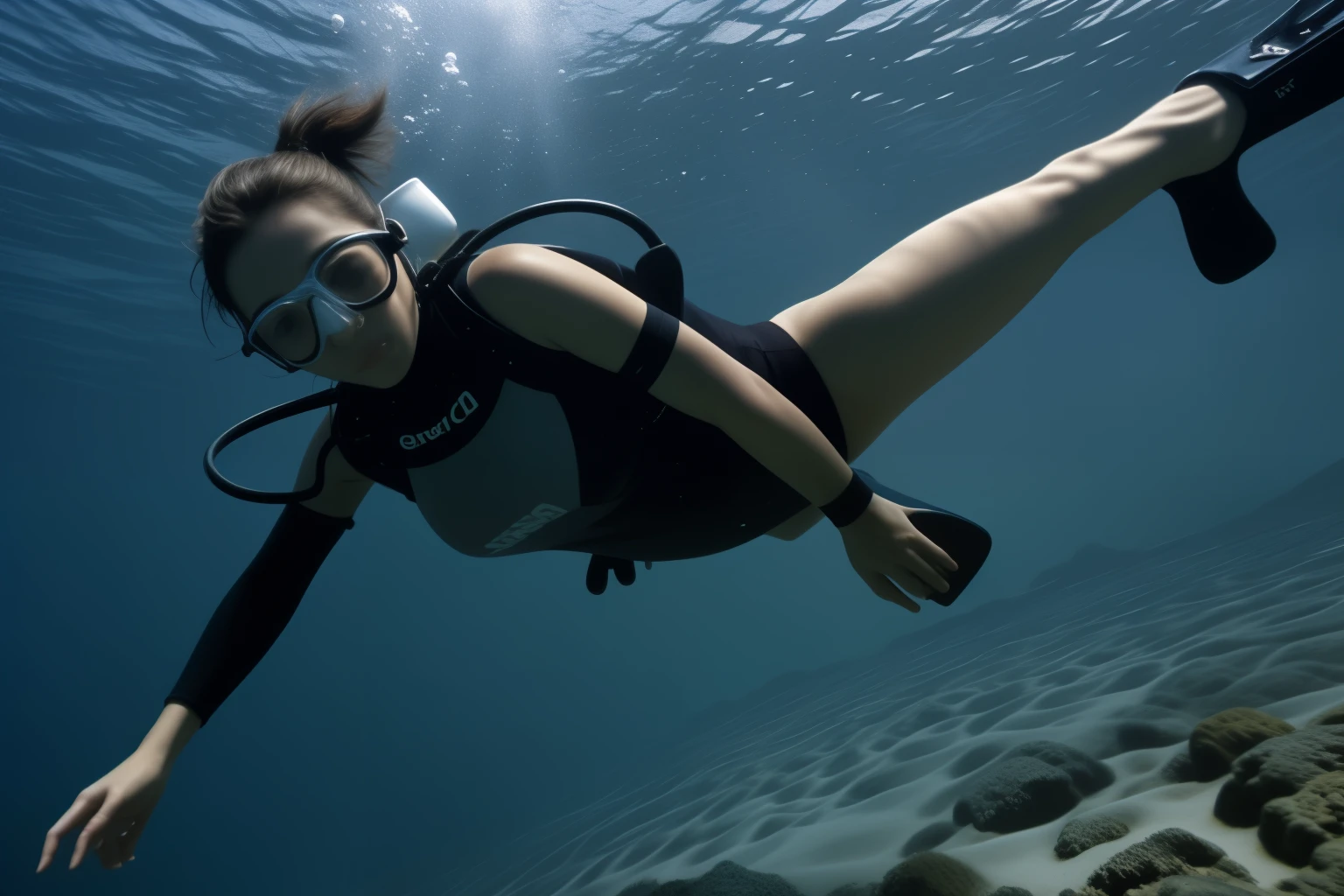 female mature diving