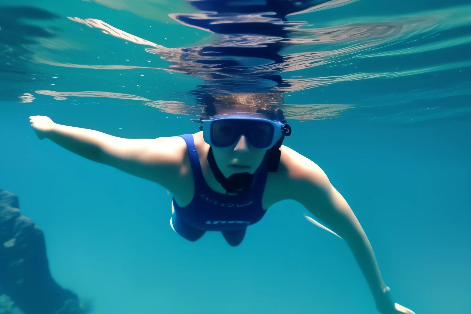 female mature diving
