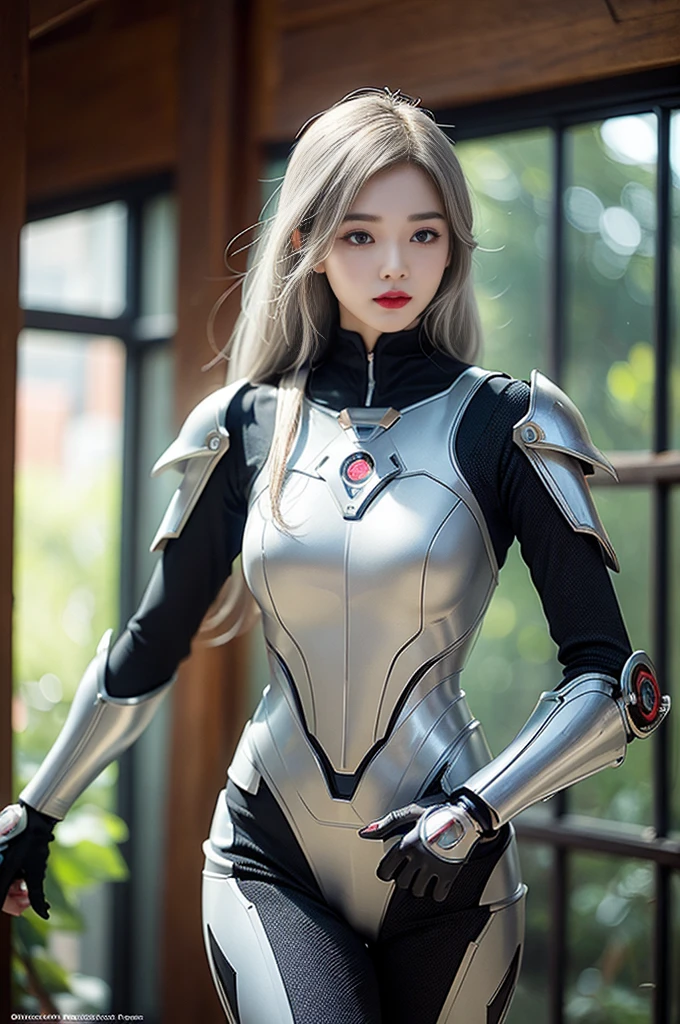 Top quality work, Photorealistic works,Ultra Premium Graphics,8K HD CG works,High-quality graphics,High-definition fine CG works,10x pixel,Ultra-fine details:1.1,Advanced technical details:1.1Photographically realistic,Indoor lighting effects:1.5,Natural light:1.5. light effect(Virtual Light Effects:1.8),超A high resolution ,Transparent hair,High Detail Hair(Premium Hair Detail:1.1)Clear eyes,Good looking double eyelids,Sharp eye makeup, Delicate makeup for eyelashes, Thin eyebrows, ultradetailed eyes,High Nose, lovely red lips, Rose cheeks, Face with delicate makeup , Pretty Face, A perfectly proportioned face,(Advanced facial details:1.1), Women's Artwork,full-body view,Goddess of Dress,,amazing,Today's eyes are bright crafted woman in a futuristic suit holding a sword and a sword, Cute cyborg girl, Girl in Mecha Cyber Armor, beautiful white girl cyborg, gynoid cyborg body, perfect android girl, Perfect Anime Cyborg Woman, Beautiful girl cyborg, Cyborg girl, cyborg - girl with silver hair, armor girl, beautiful alluring female cyborg