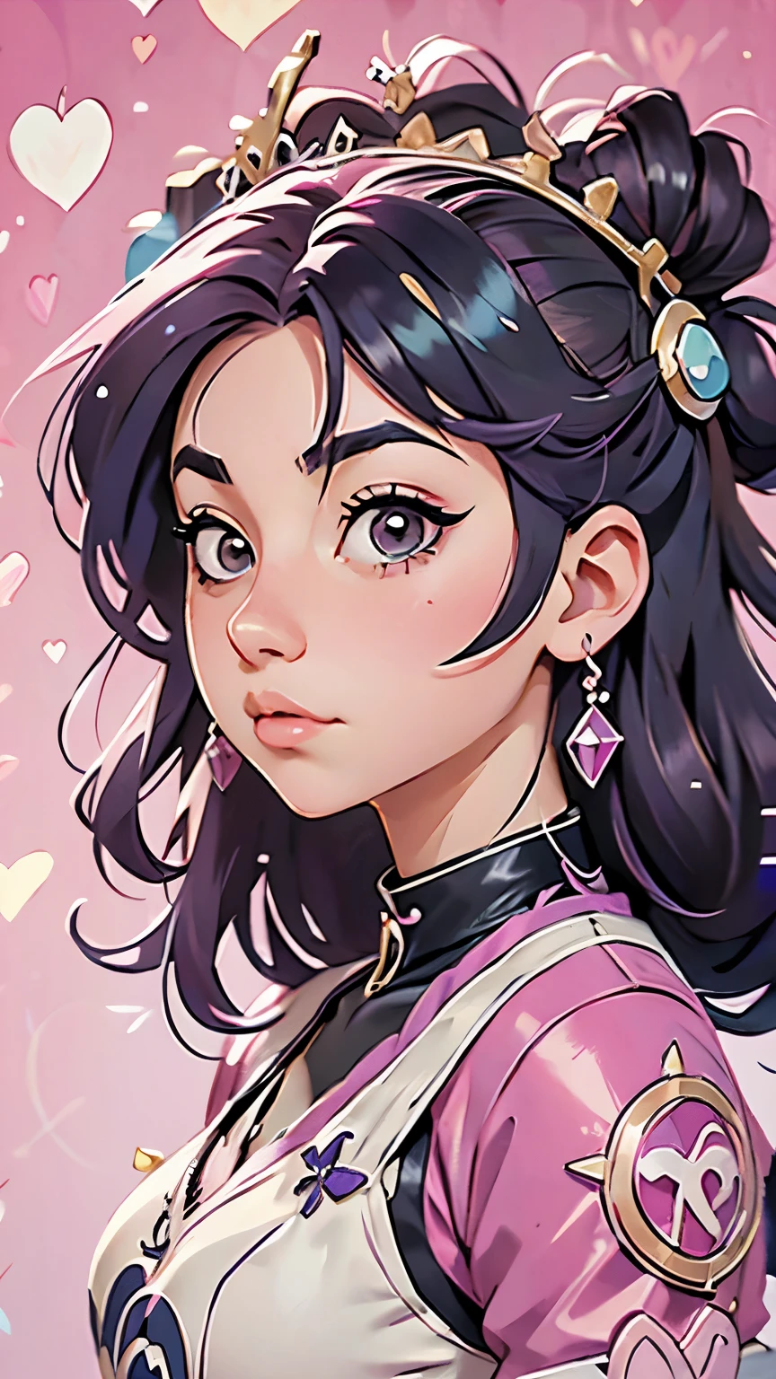 a girl with a crown on her head and a pink background, decora inspired illustrations, 1 7 - - old me goth girl, detailed portrait of anime girl, “anime girl, anime style illustration, by shirow masamune, cyberpunk anime girl, stunning anime face portrait, ”beautiful anime woman, beautiful anime style, beautiful anime art style, anime cyberpunk art