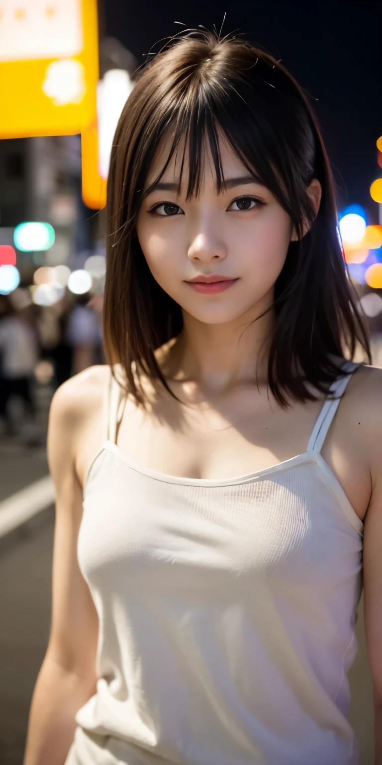 One Girl,Nipples are visible:1.8,
(RAW Photos, highest qual), (Realistic, Realistic:1.4), Tabletop, 
Very delicate and beautiful, Very detailed, 2k wallpaper, wonderful, In detail, Very small breasts、Small breasted girl、
Very detailedな CG 8K 壁紙, Very detailedな, High resolution, Soft Light, 
Beautiful detailed girl, Very detailedな目と顔, Beautiful and sophisticated nose, Beautiful details, Cinema Lighting, 
Winter Night View, Illumination of the street trees at Roppongi Hills, 
Perfect Anatomy, Slender body,bangs, View your viewers, Shyness、Full body pose、topless:1.7,